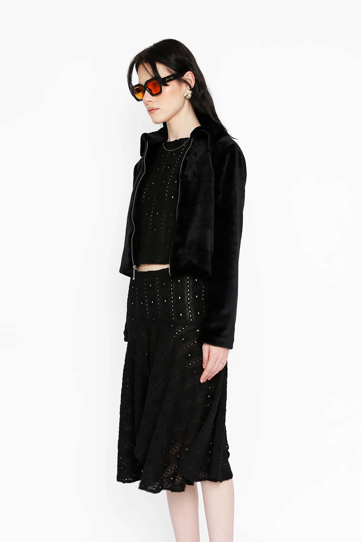The Fuzzy Jacket in Black