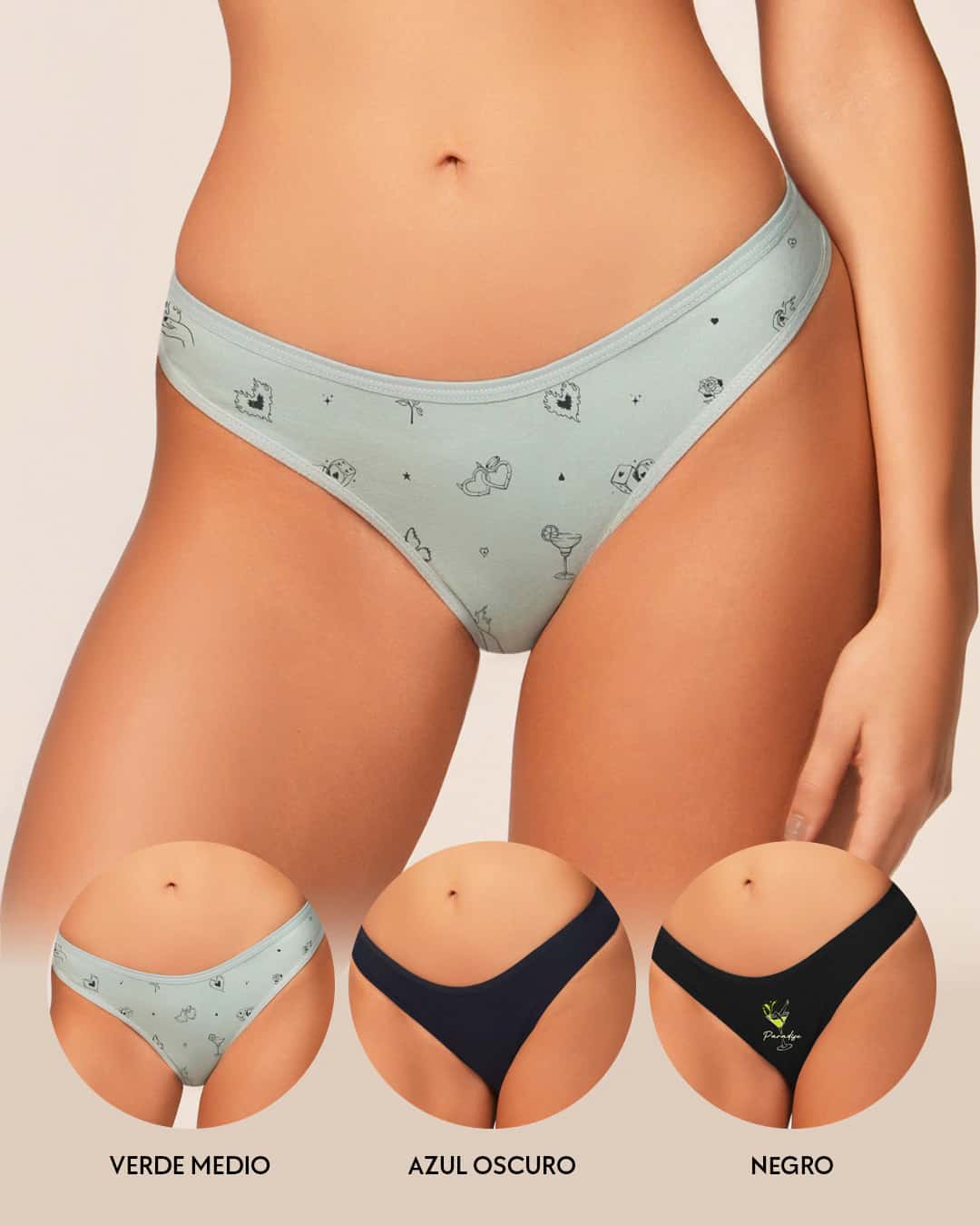 Tanga Brasilera en Algodón para Mujer Paquete x3 Ref. 9203 - miniatura 4