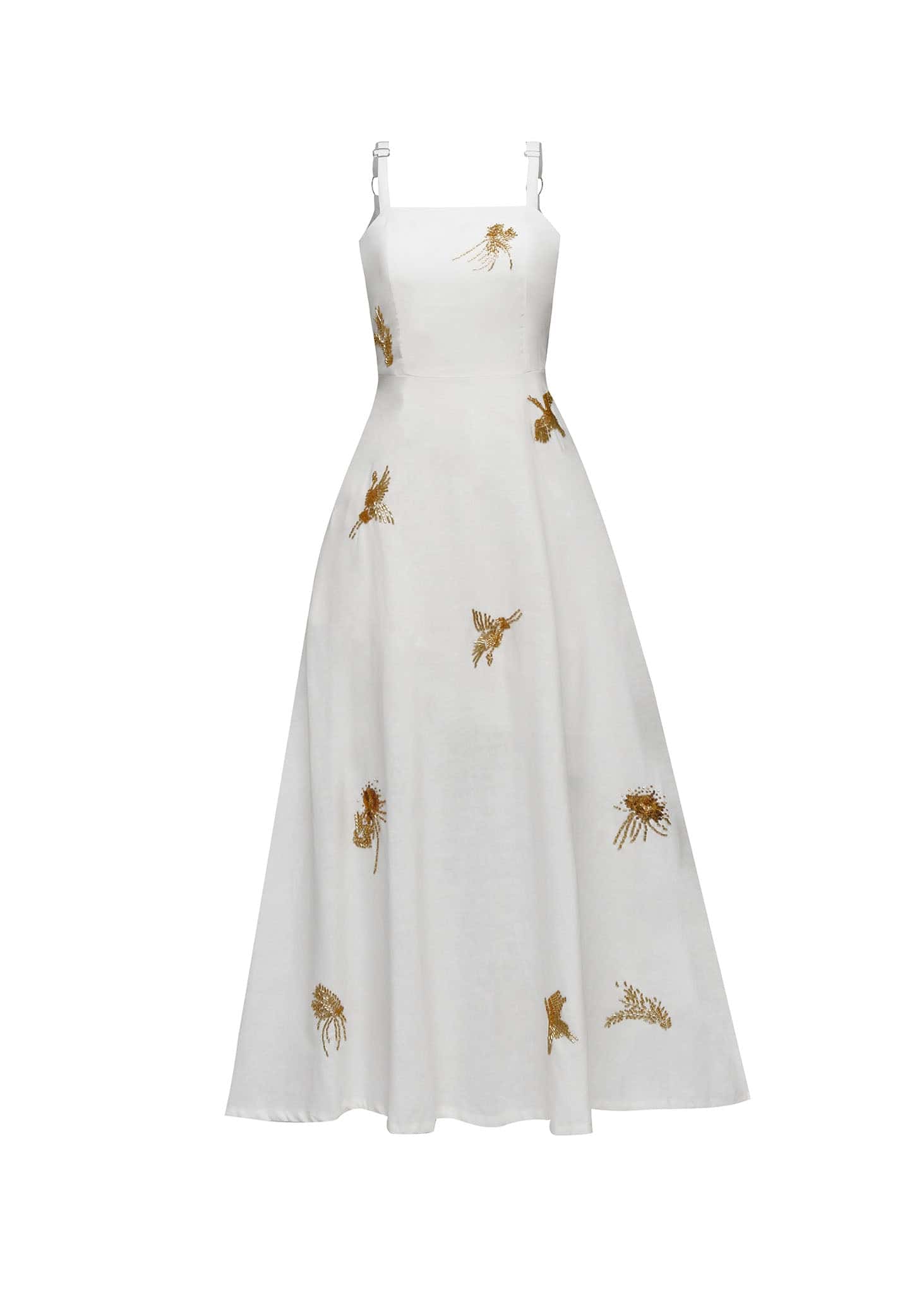 Vestido blanco con detalles recamados
