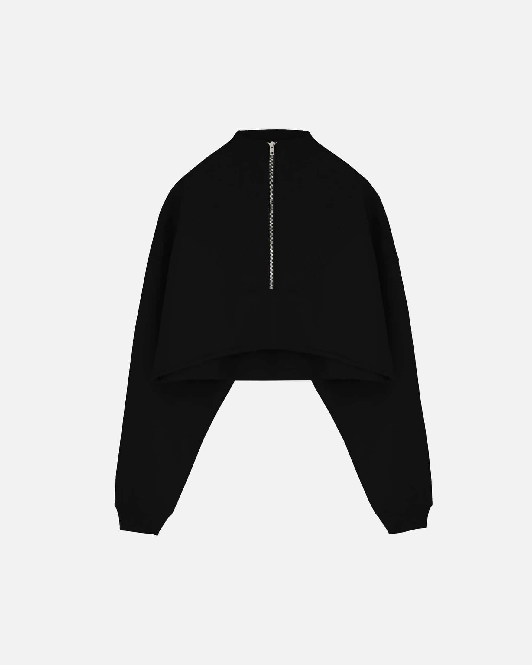 Line Logo Cropped Zip up Crewnecks