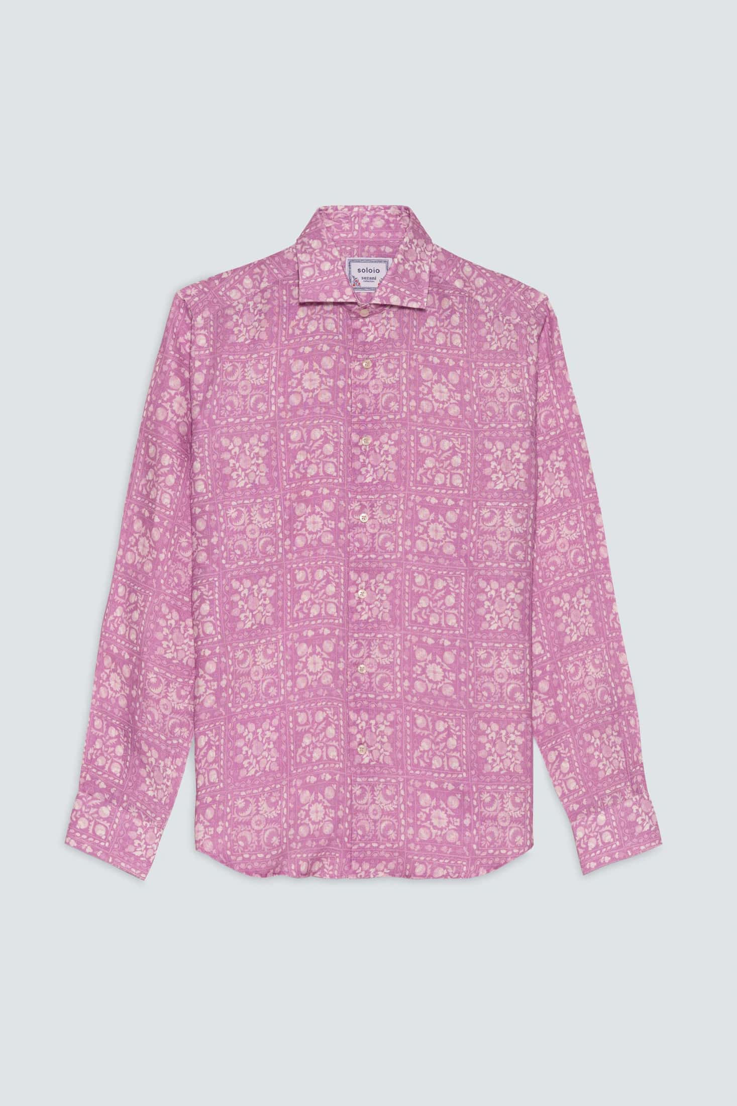Men's linen shirt pink ferghana