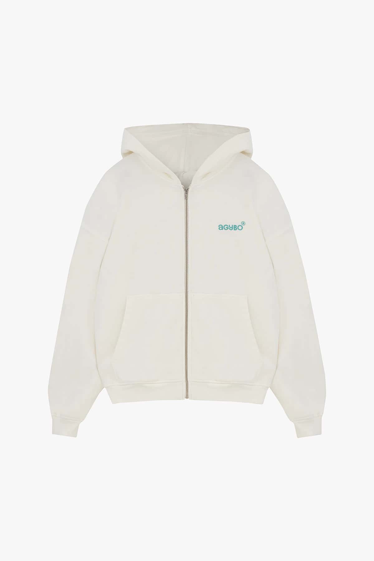 ZIP-UP HOODIE IVORY