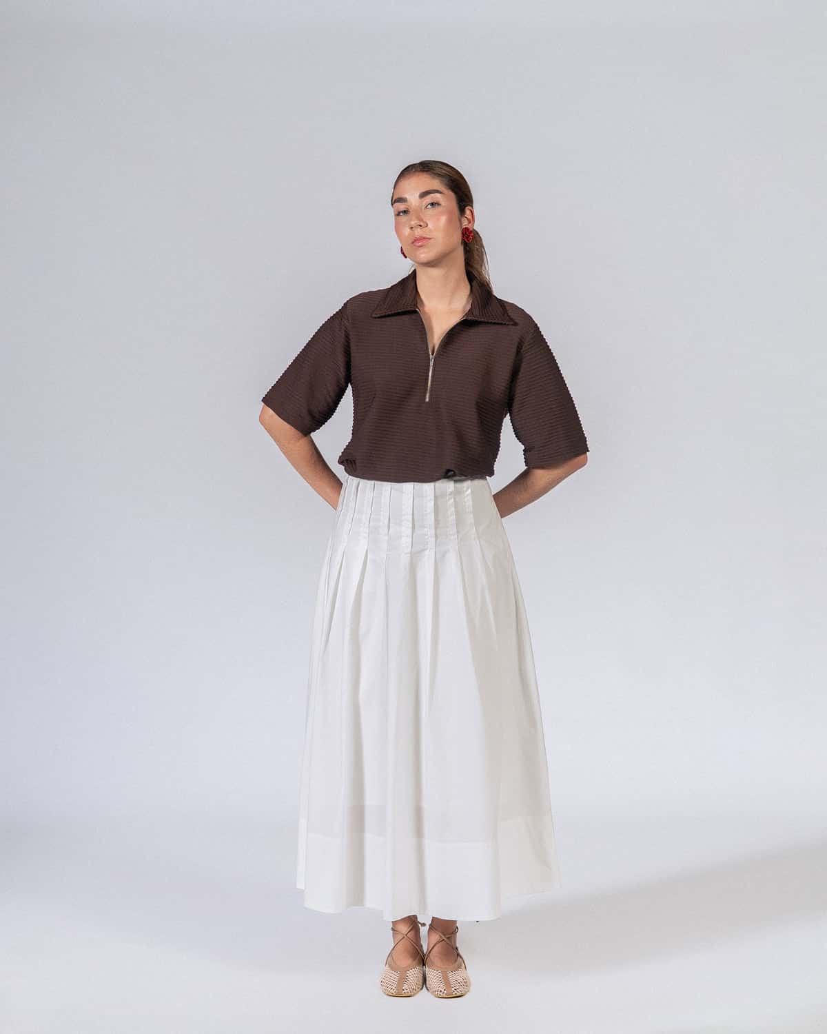 Falda Plisé Maxi Blanco - miniatura 5