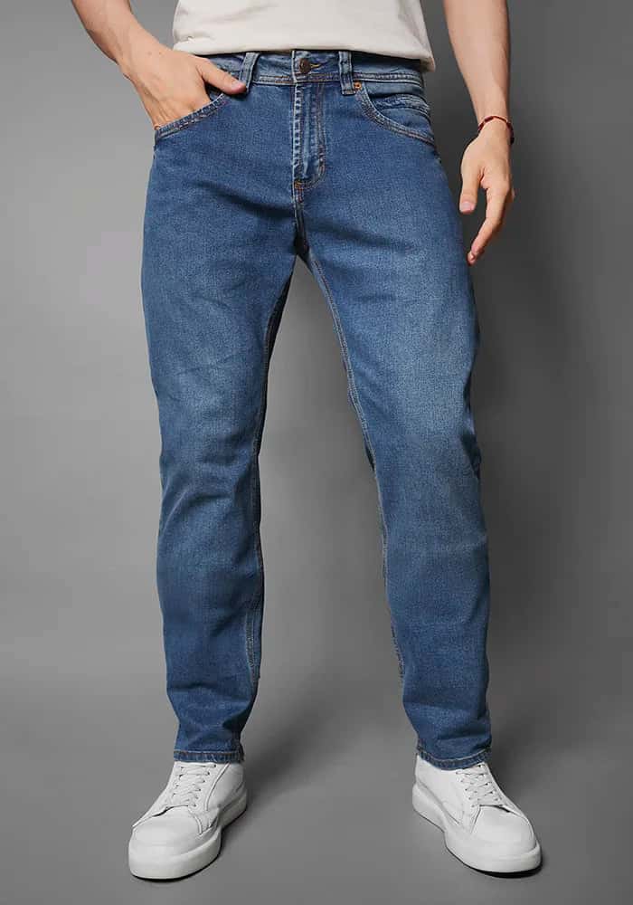 Jean Slim Relax para Hombre  Color Azul Medio marca Thunder