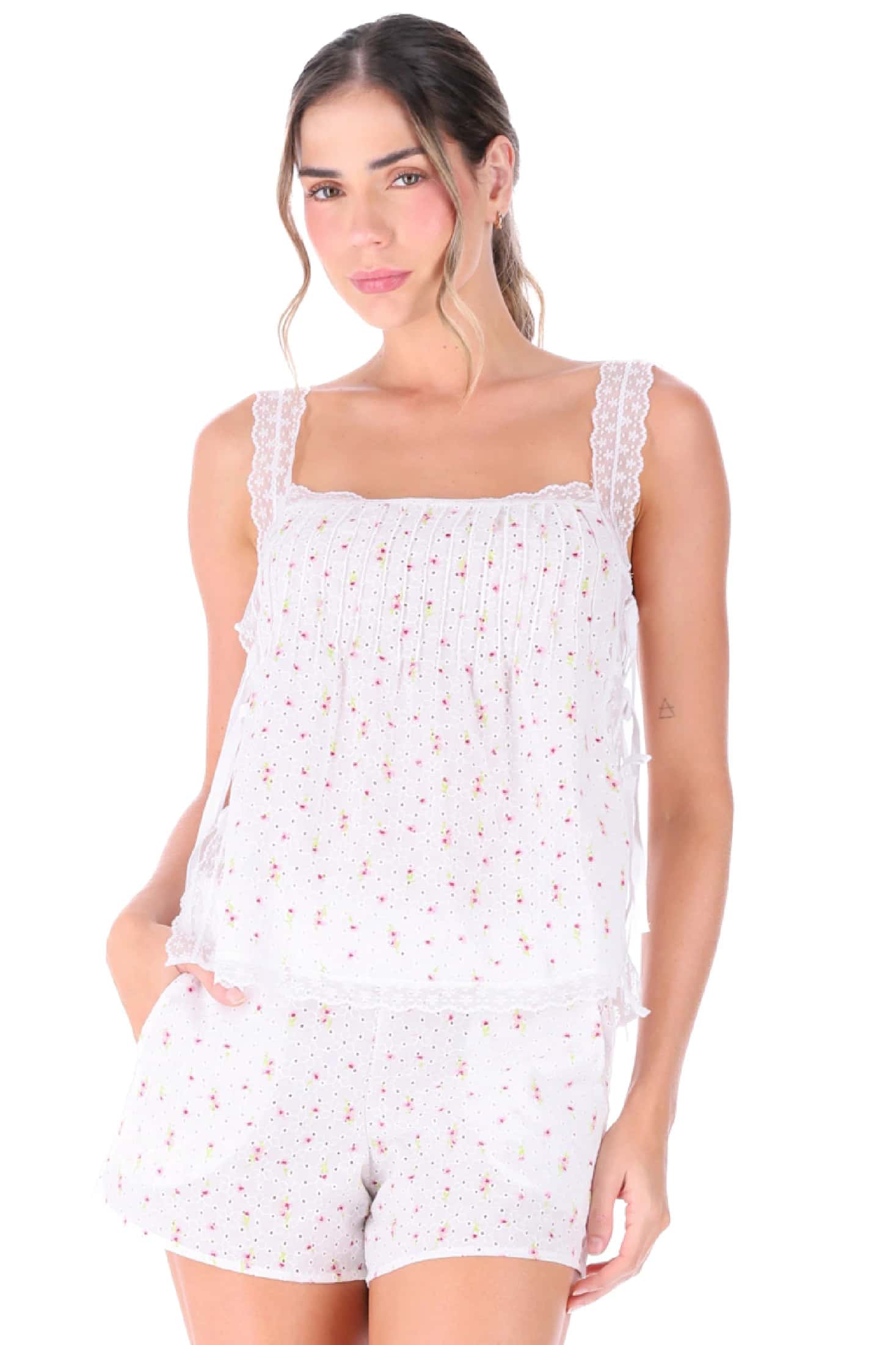 PIJAMA SHORT ELLIPSE SOÑADORA OJALILLO ESTAMPADO