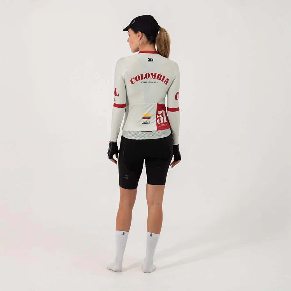 CAMISA CICLISMO MANGA LARGA COLOMBIA 51 PARA MUJER - miniatura 2