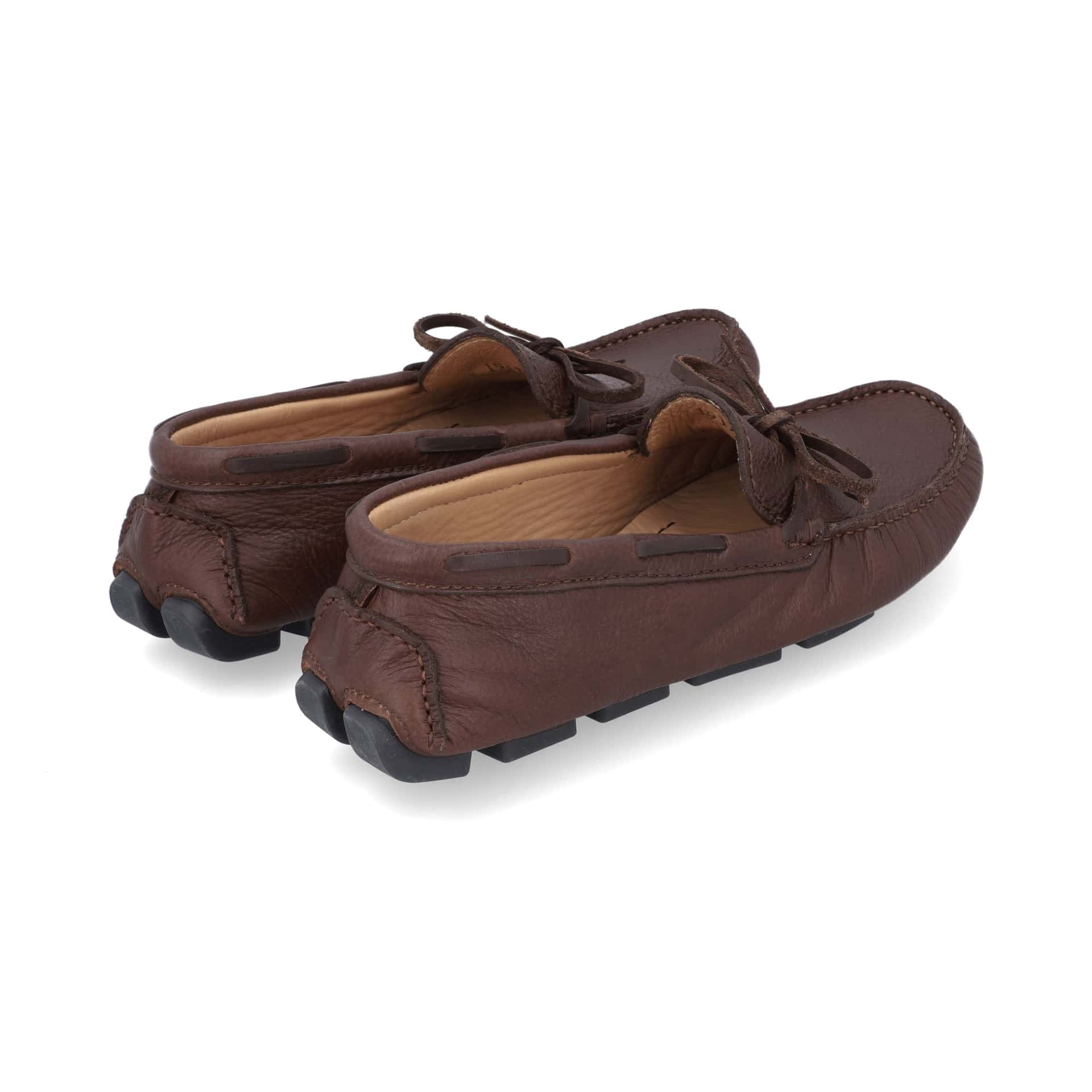 Mocasines Hombre Amarrar Cuero grabado Cognac - miniatura 2