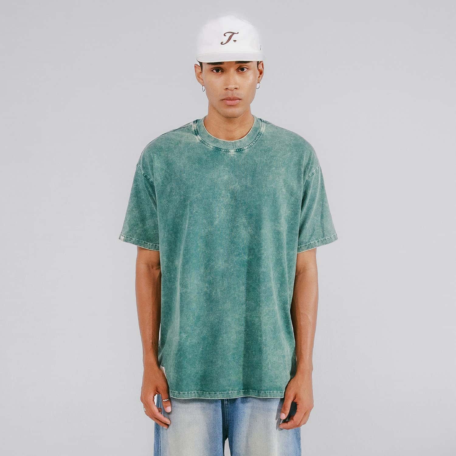 Oversized Washed T- Shirt - Pine Green - miniatura 2