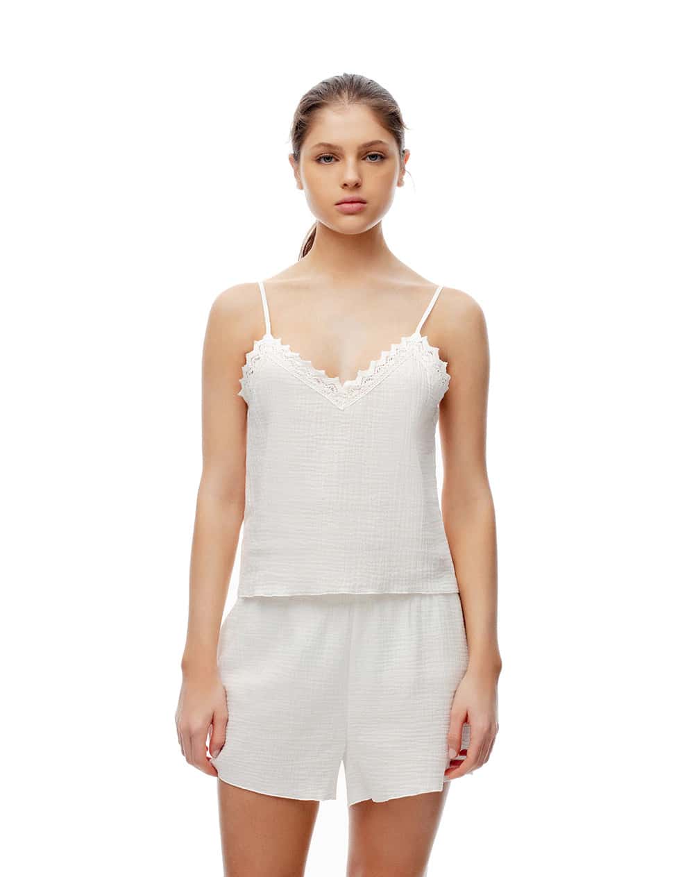 Blusa regular blanca mujer