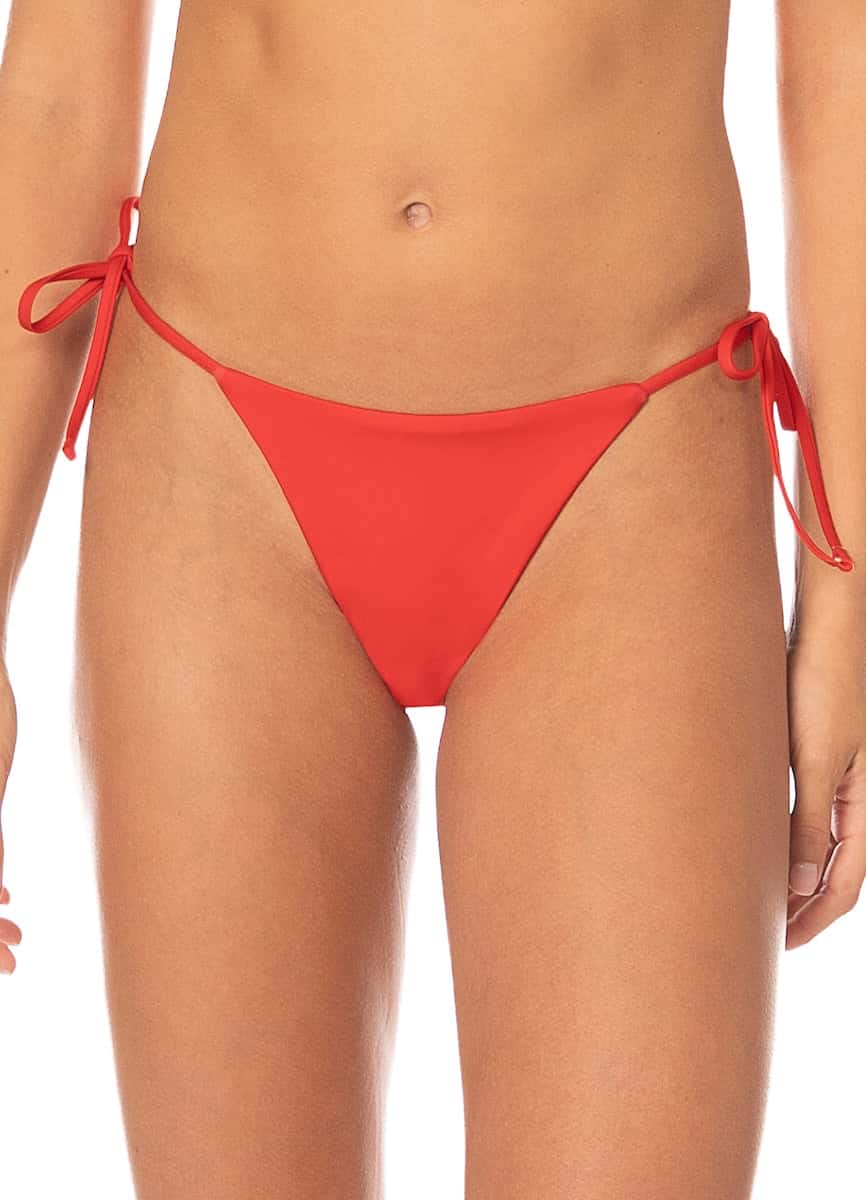 Maaji Red Camelia Agave Low Rise Single Strap Bikini Bottom - miniatura 3