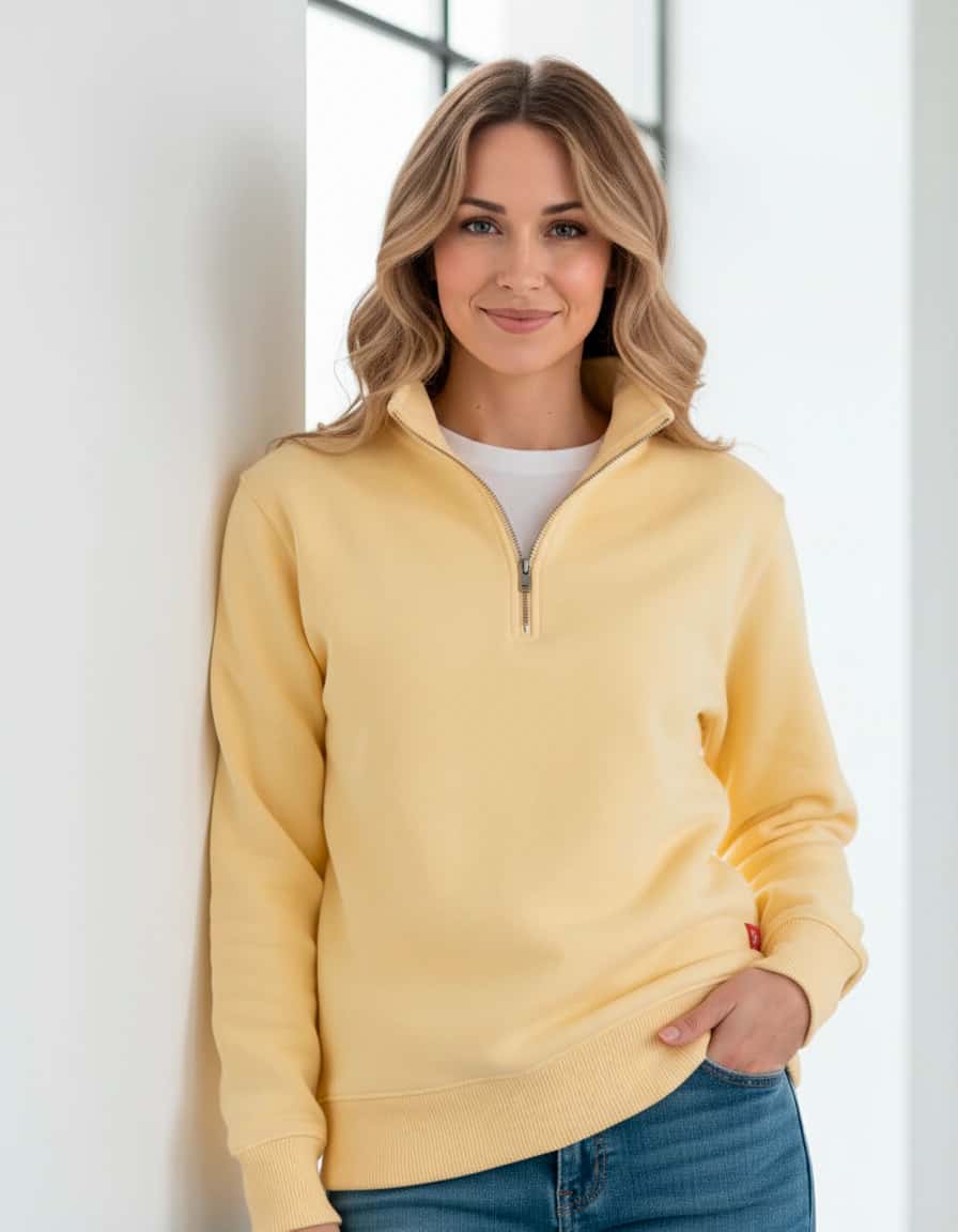 Buzo Cuello alto Mujer Amarillo Sunshine