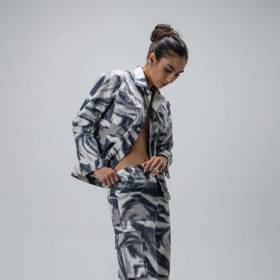 Chaqueta – Denim – Abstract Blue