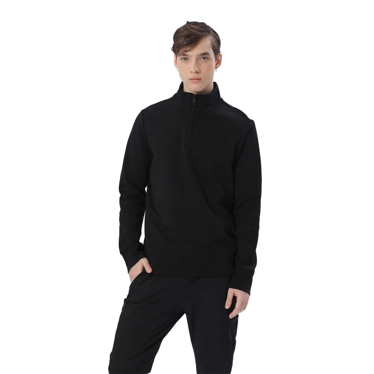 Buzo con Cremallera para Hombre Winner Pullover Negro