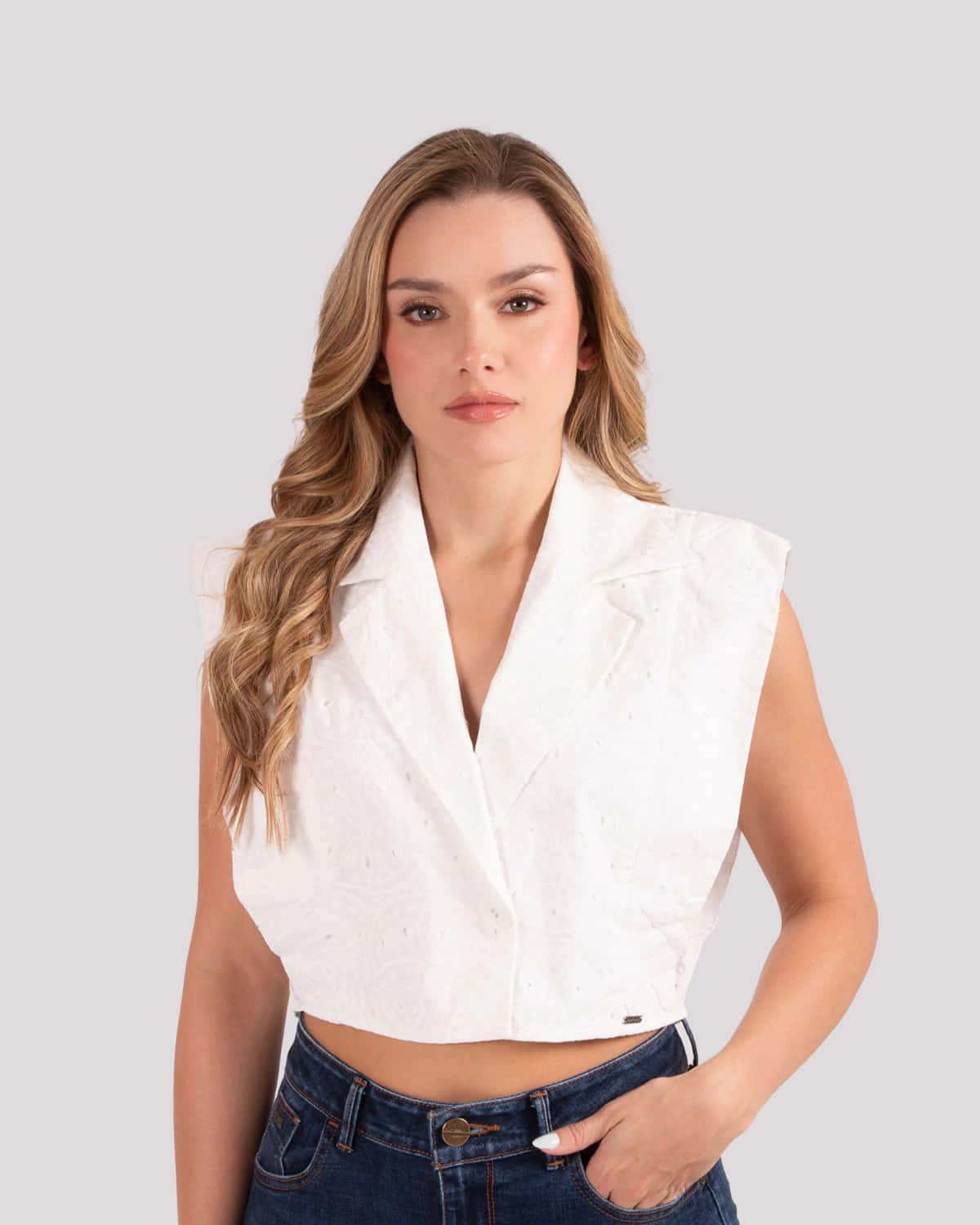 Blusa ivory para mujer