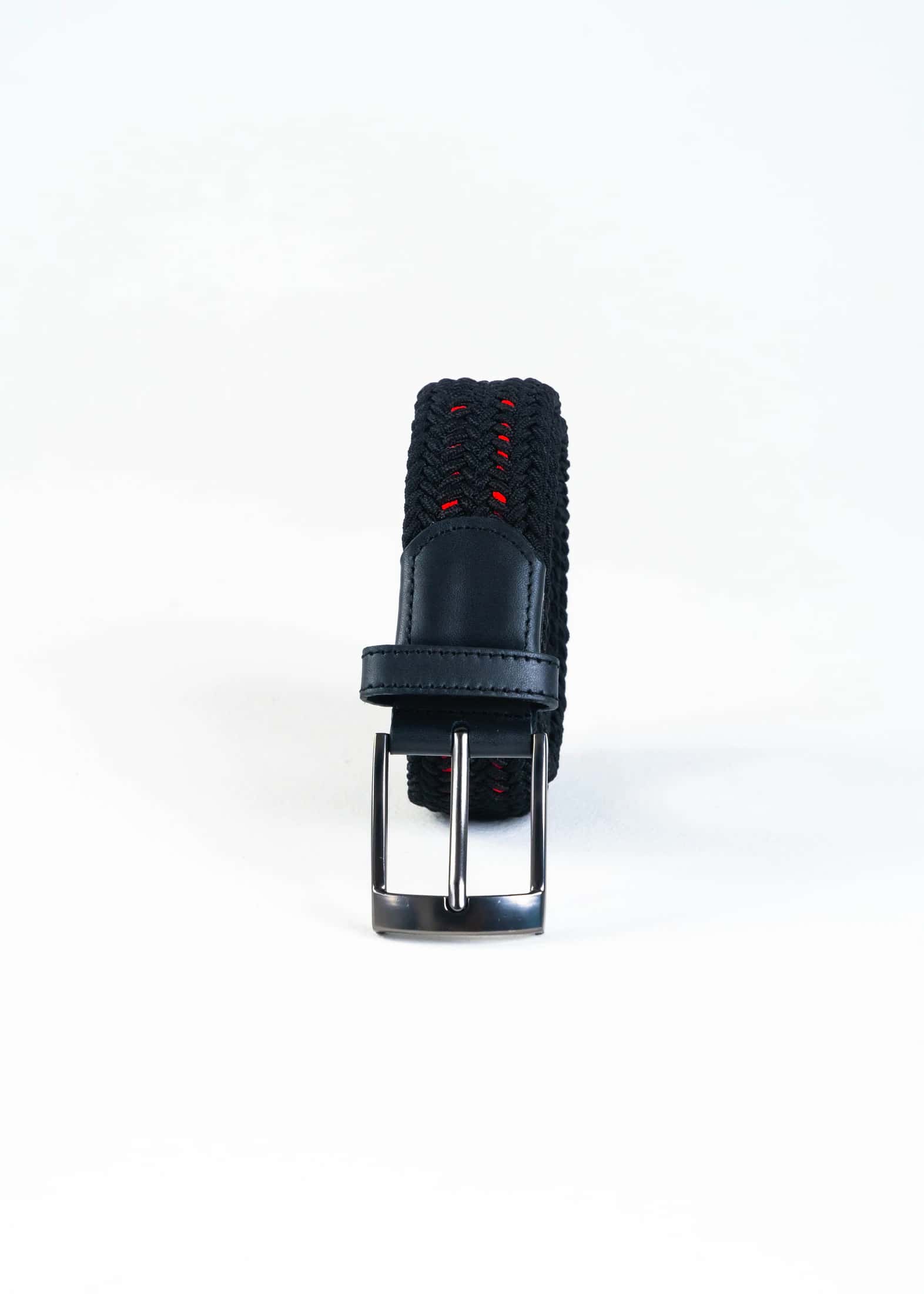 Cinturón Trenzado Elástico Rojo - Negro