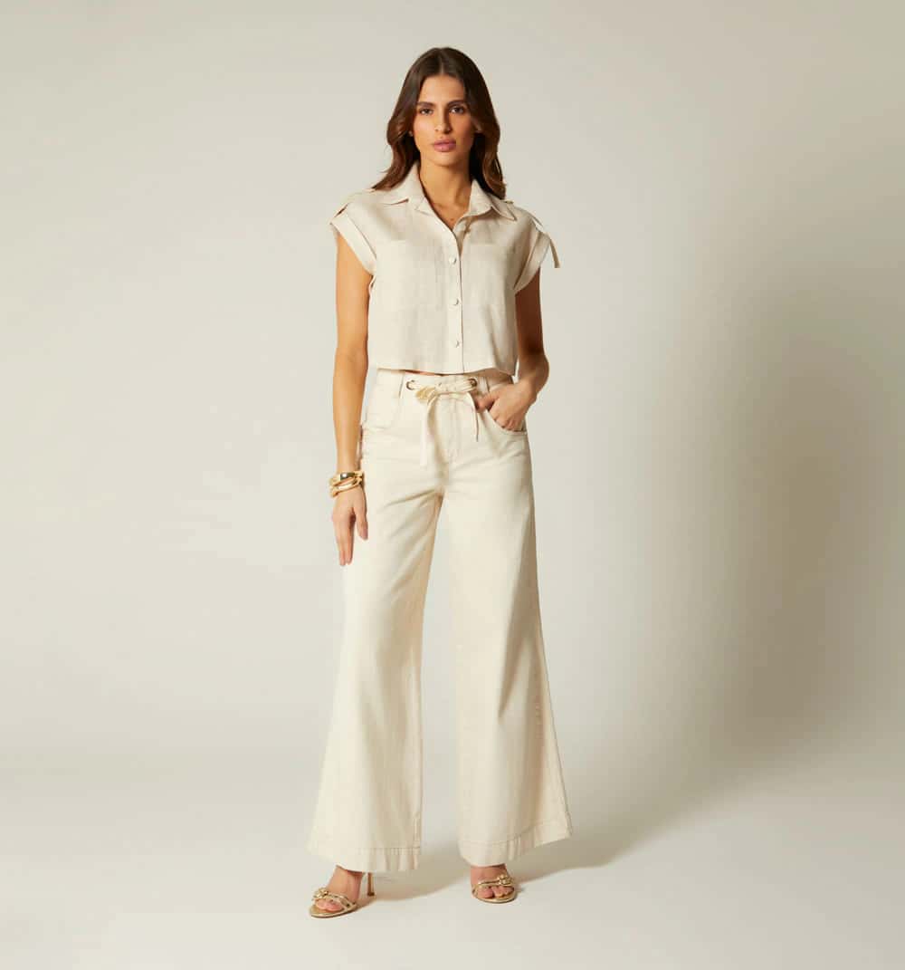 Blusa boxy manga corta