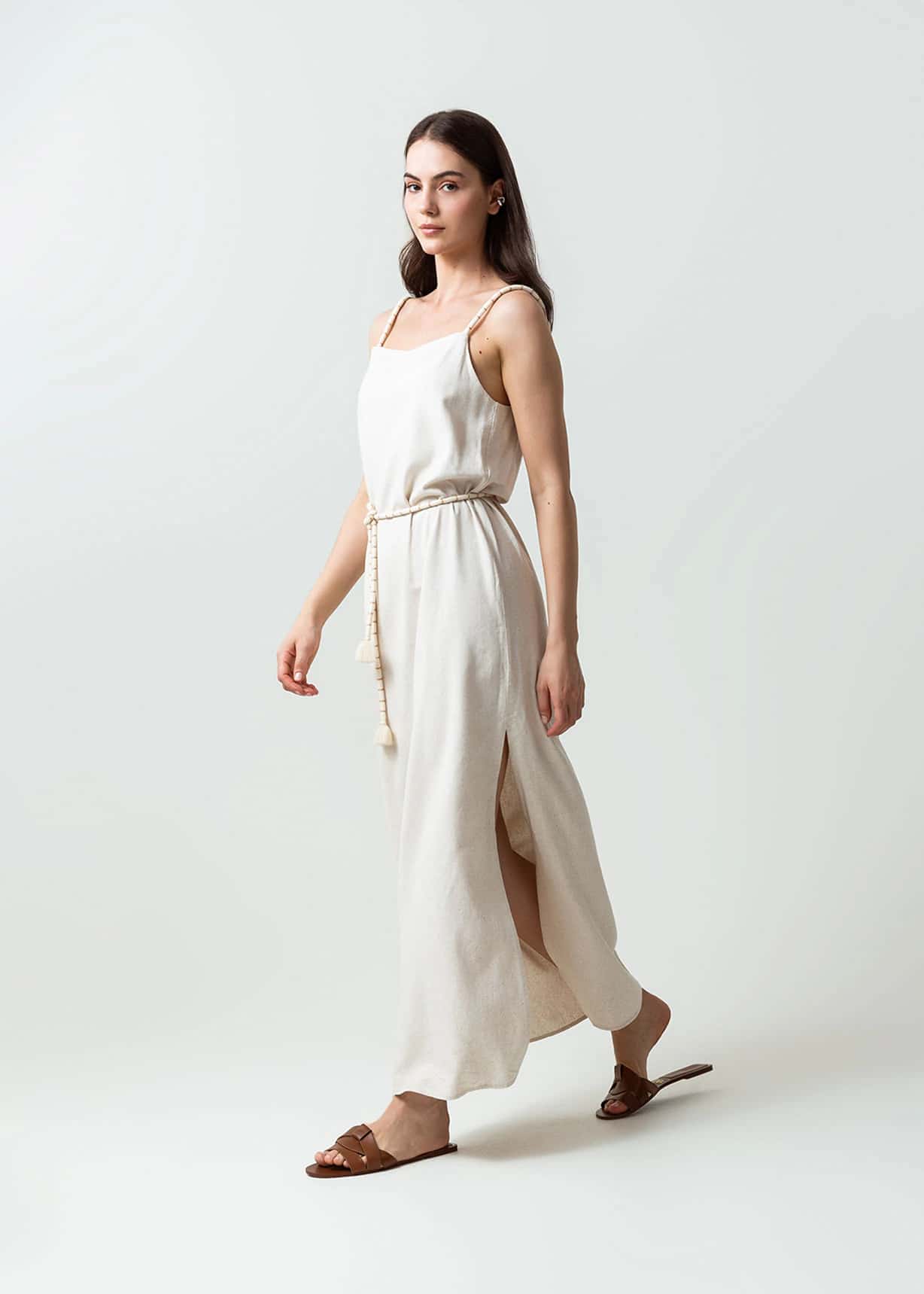 Vestido largo de tiras