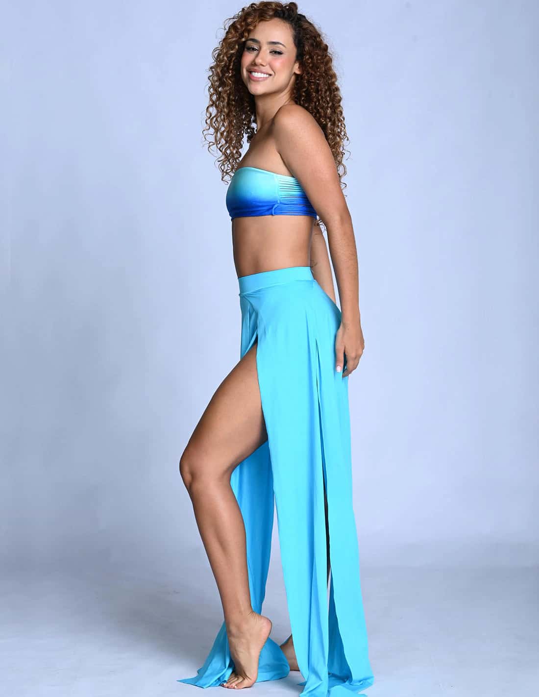 Falda Stripe Turquoise - miniatura 3