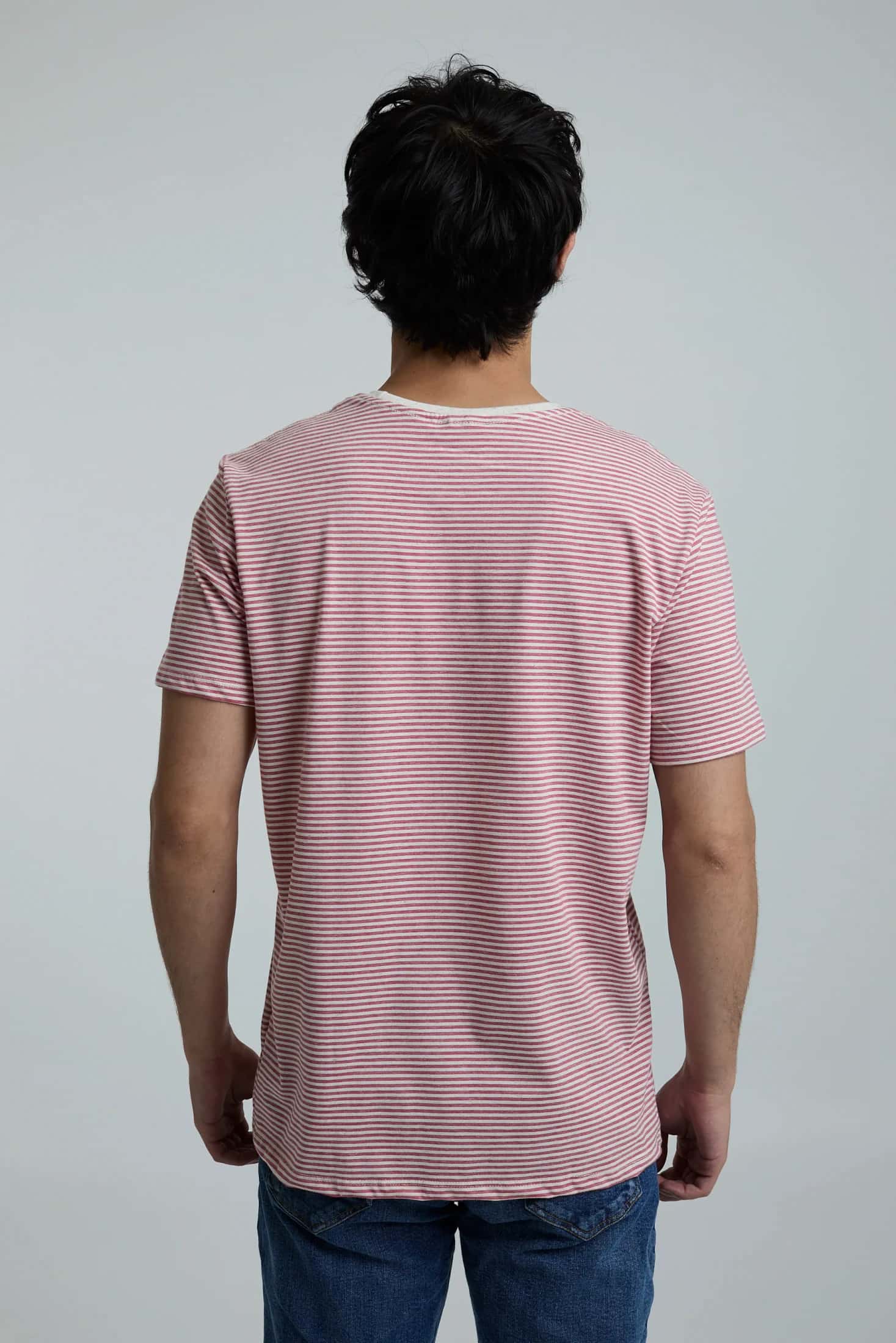 Camiseta Hombre Rayas Roja - miniatura 6