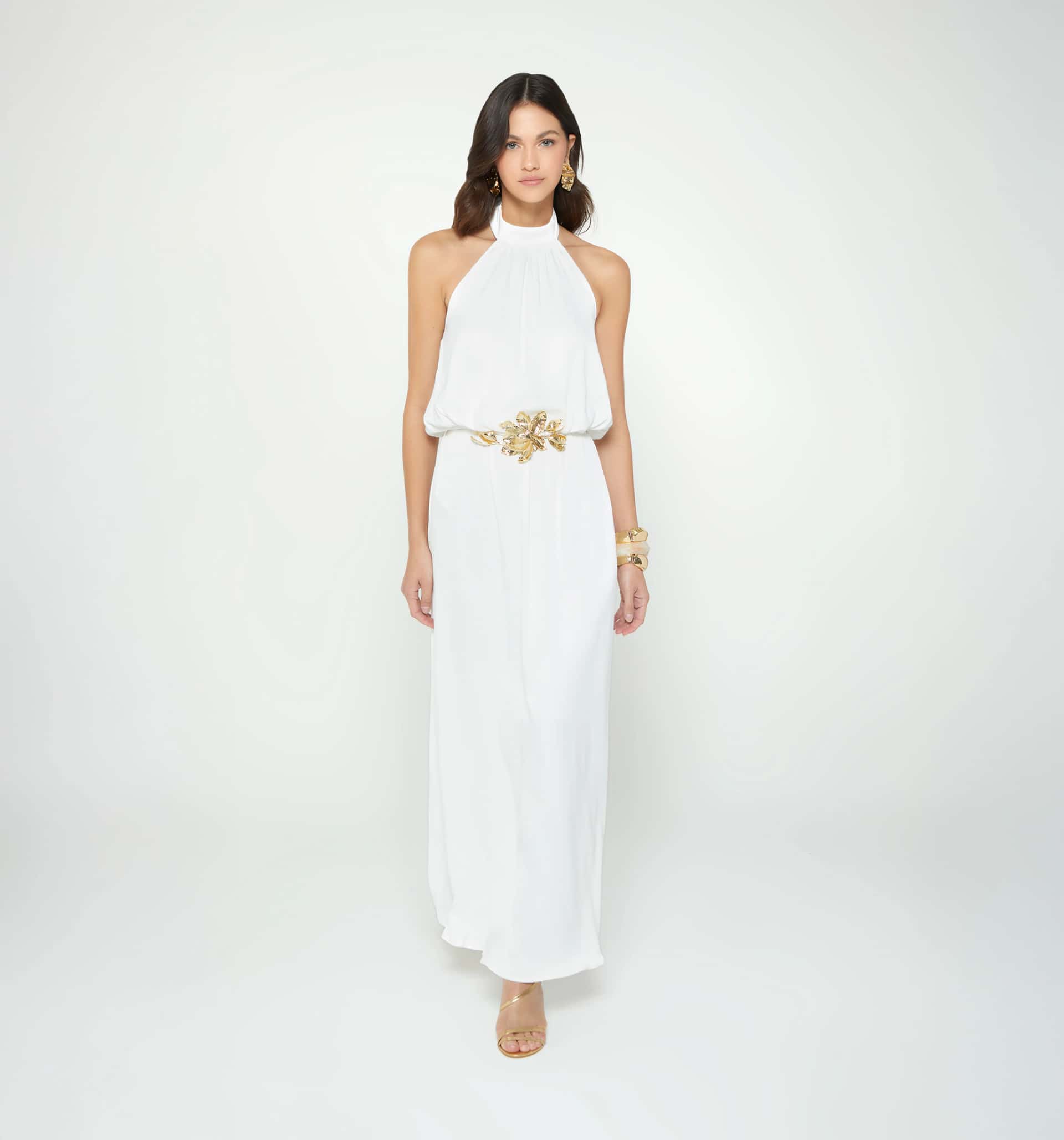 Vestido largo tipo halter