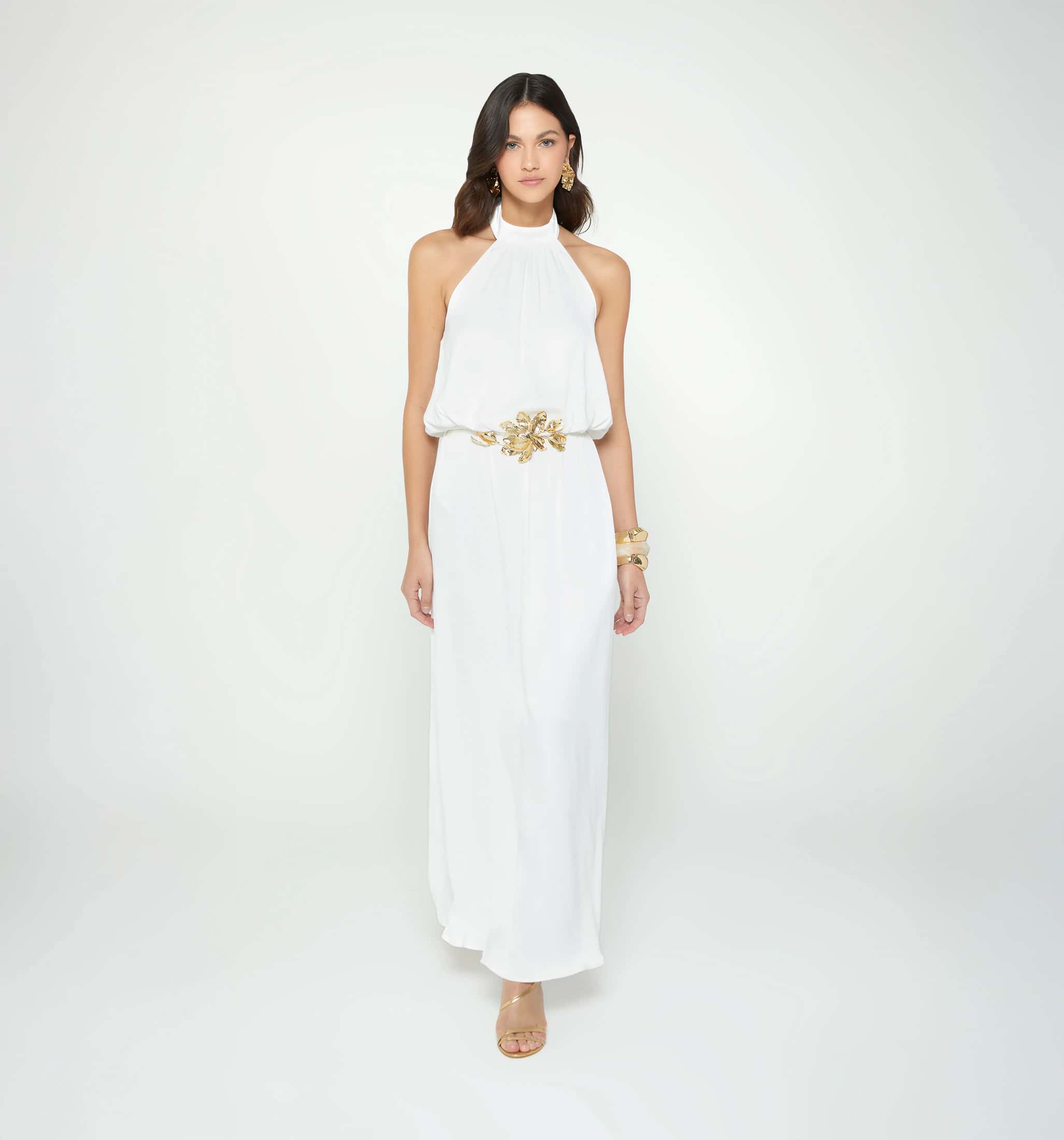 Vestido largo tipo halter