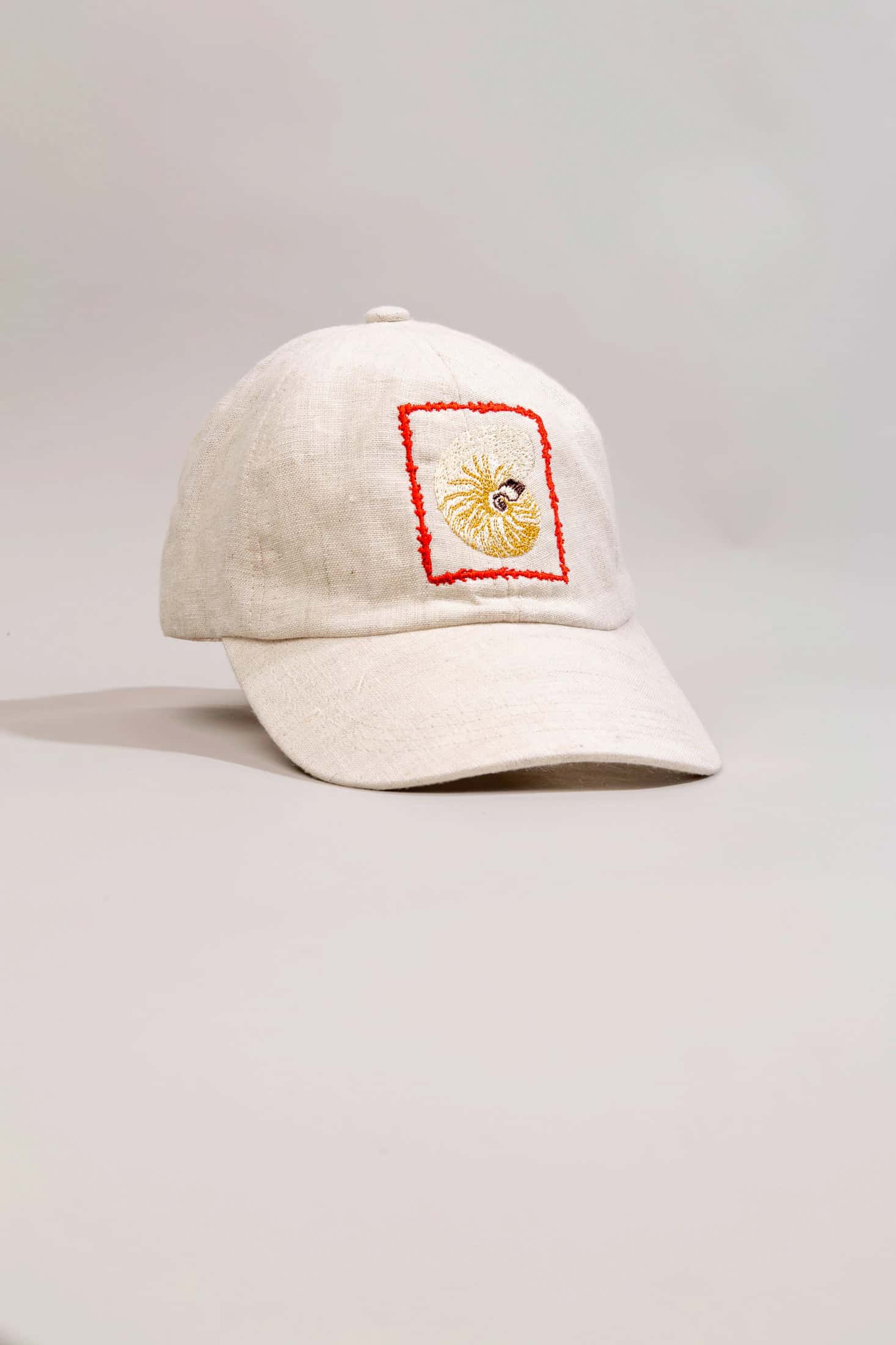Men's linen cap atlantis embroidered