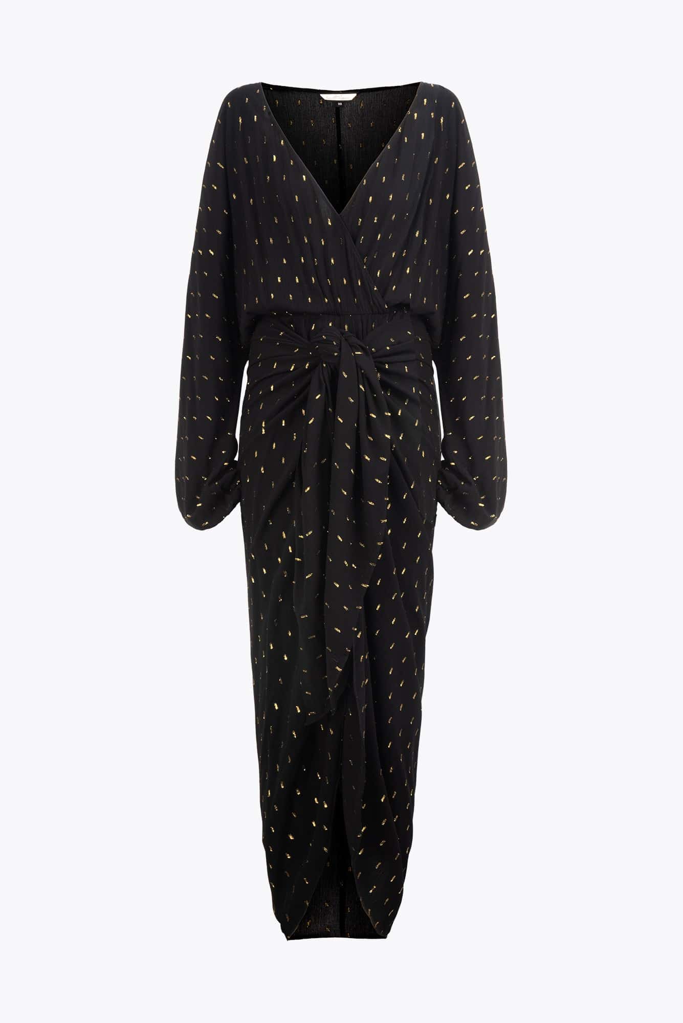 Vestido Delia Negro Dorado