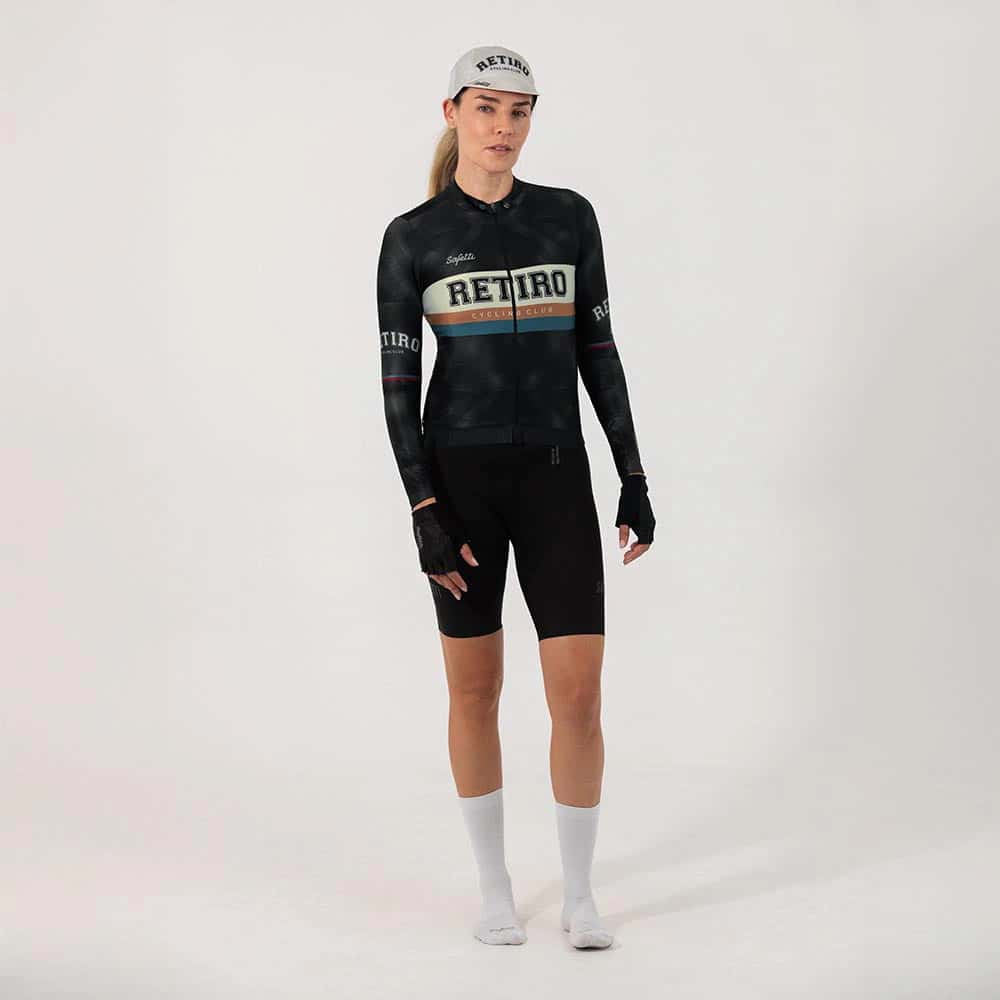 CAMISA CICLISMO MANGA LARGA RETIRO 2025 BLACK PARA MUJER - miniatura 1