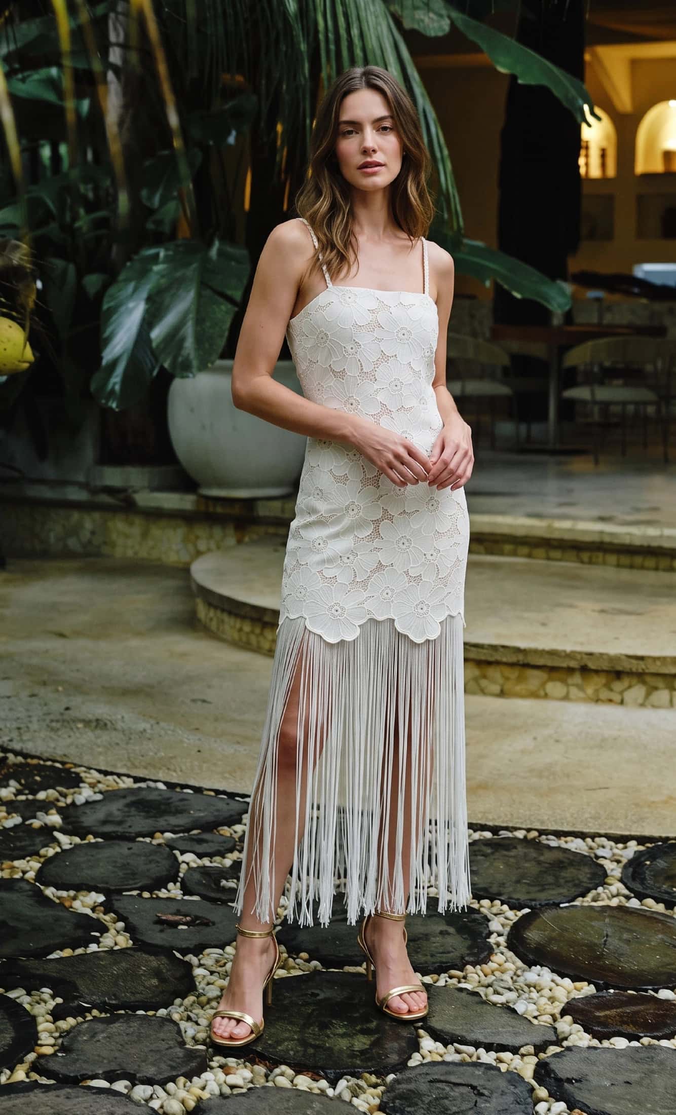 Vestido midi Claudette Swan