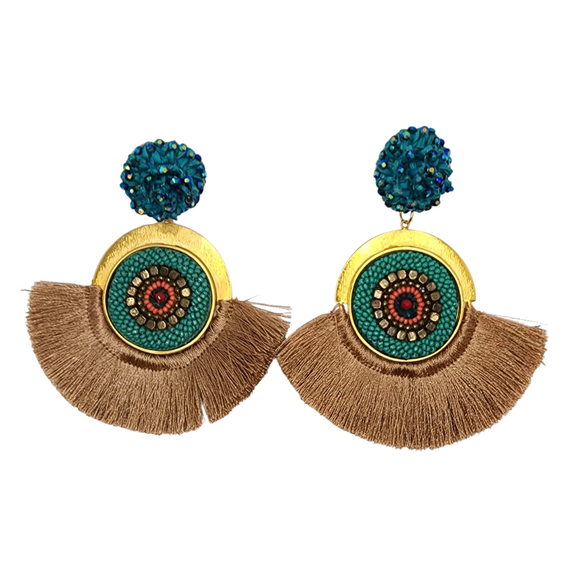 Turquoise Half Moon Earrings