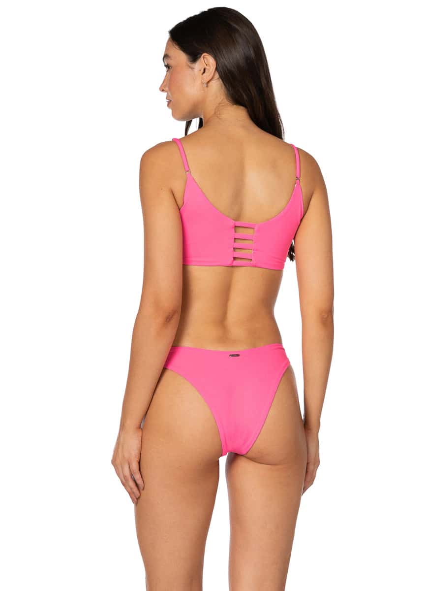 Maaji Red Camelia Splendour Regular Rise Thin Side Bikini Bottom - miniatura 1
