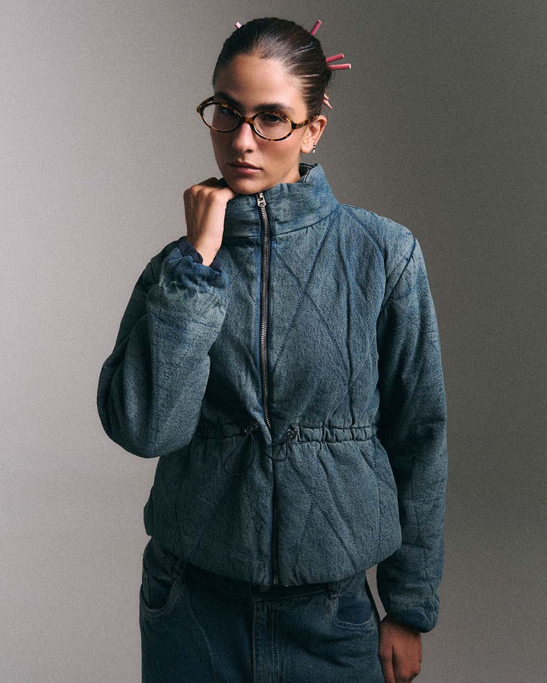 Chaqueta denim simetría