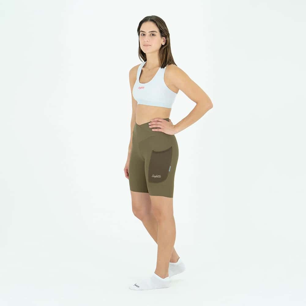 SHORT RUNNING TITÁN OLIVA PARA MUJER