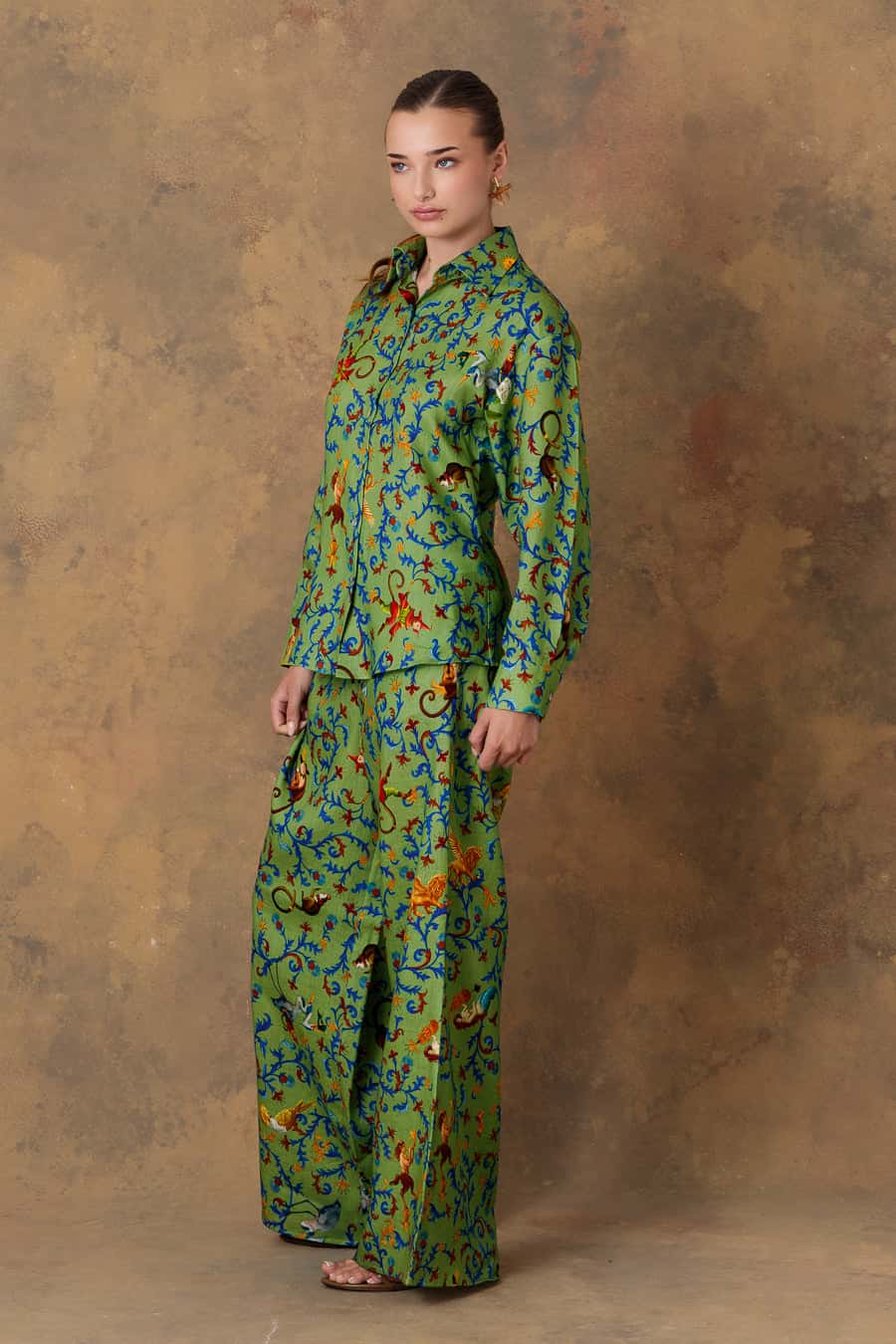 Women's shirt linen delphos verde