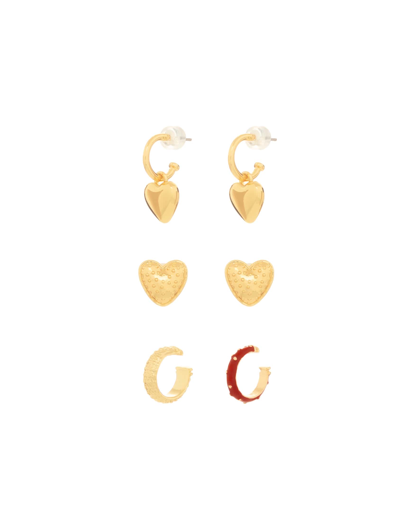 Set X4 Aretes Corazón - miniatura 1