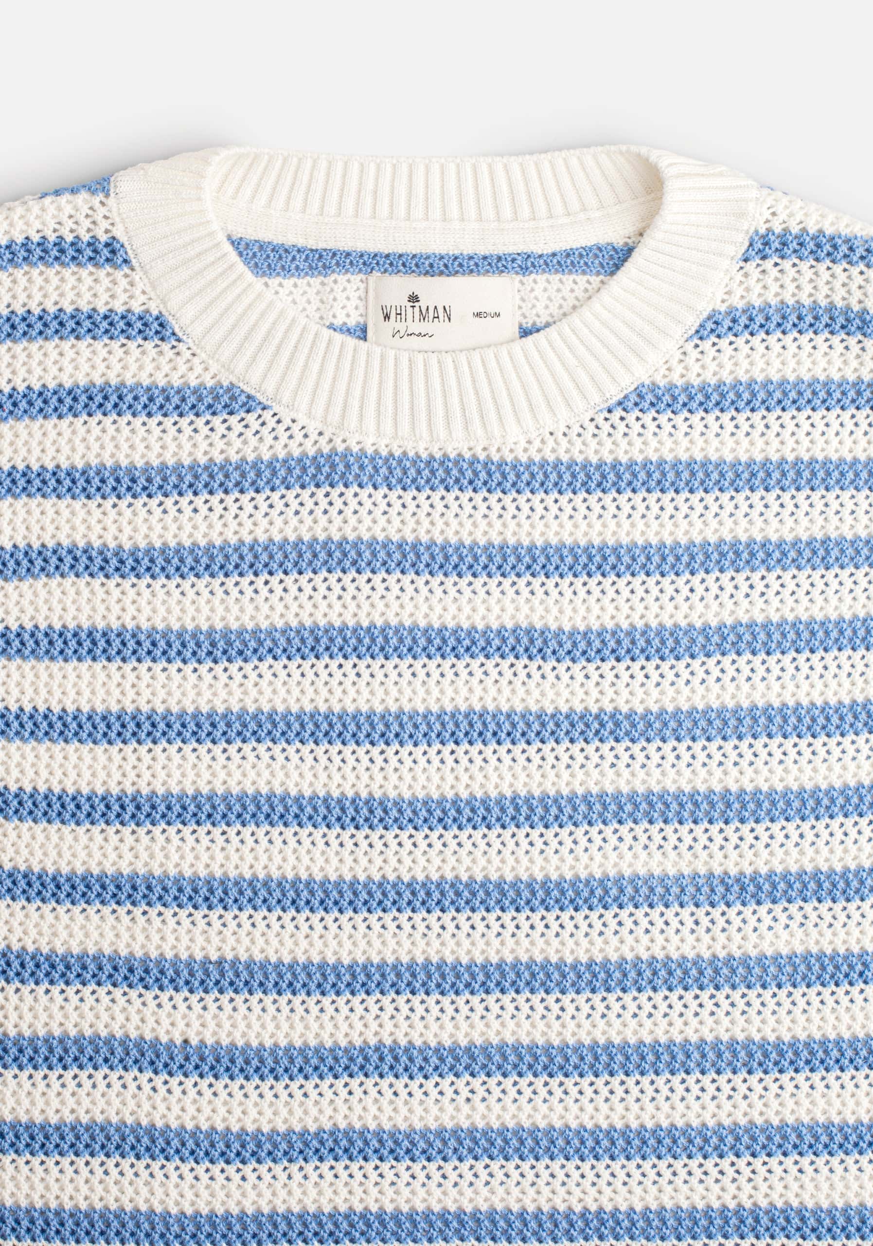 Camiseta M Serena Rayas Azul-Marfil - miniatura 3