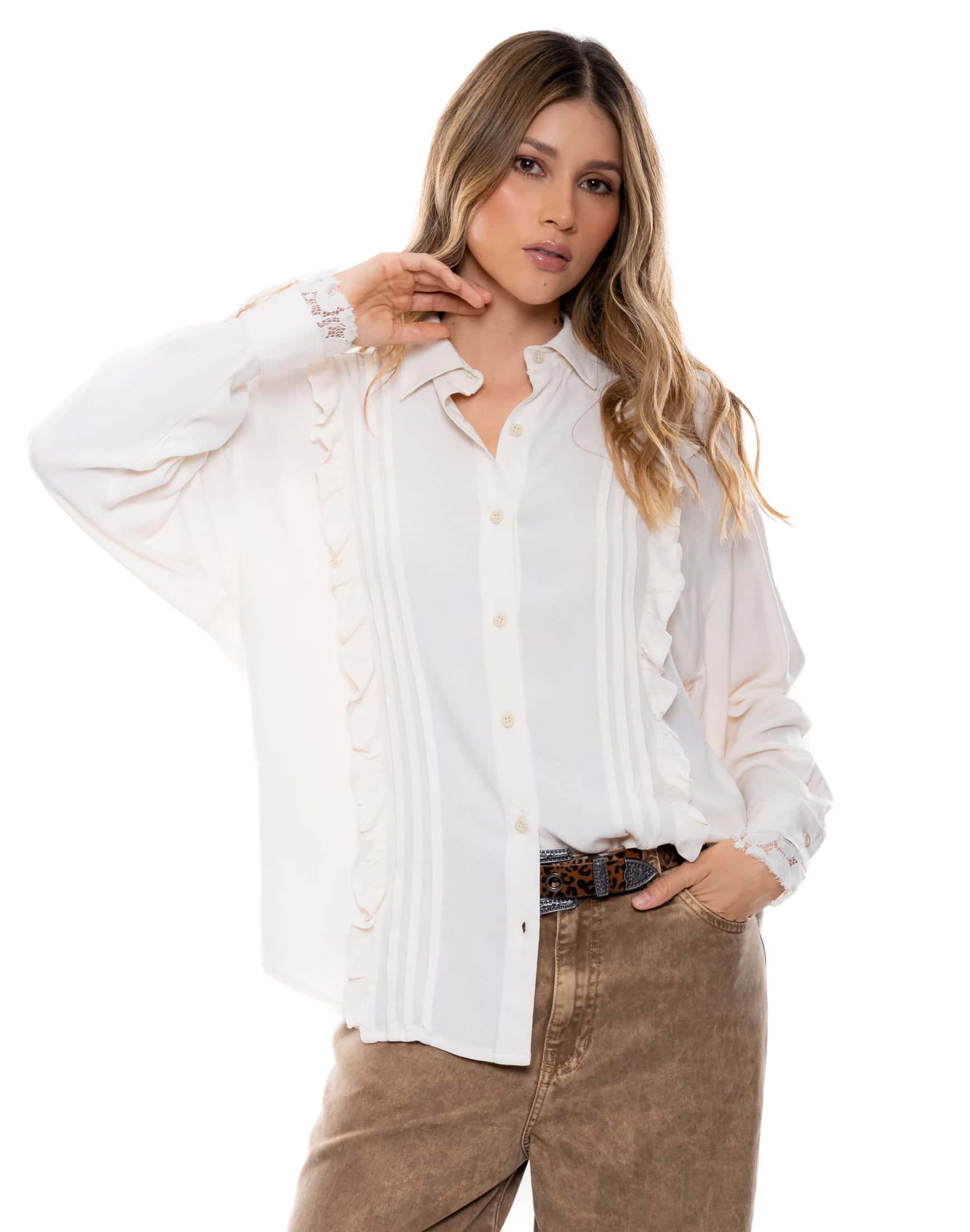 Camisa Manga Larga Con Boleros