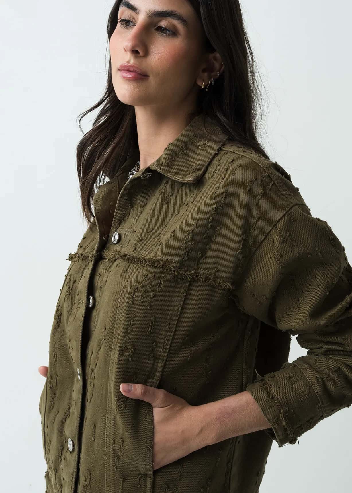 Chaqueta tipo Trucker en denim