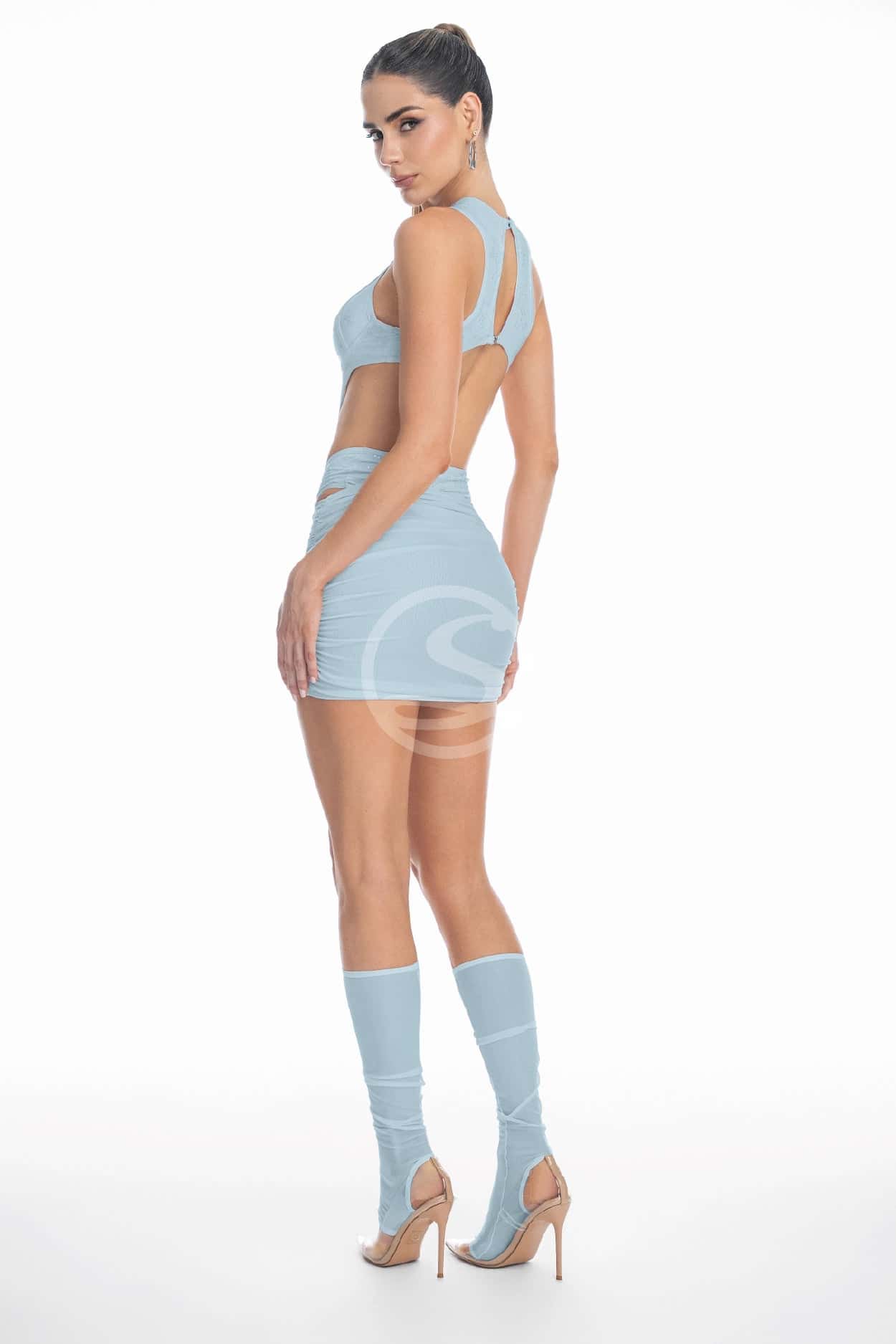 Body Vestigio y Falda Horizonte Azul Cristal Santisimas - miniatura 3