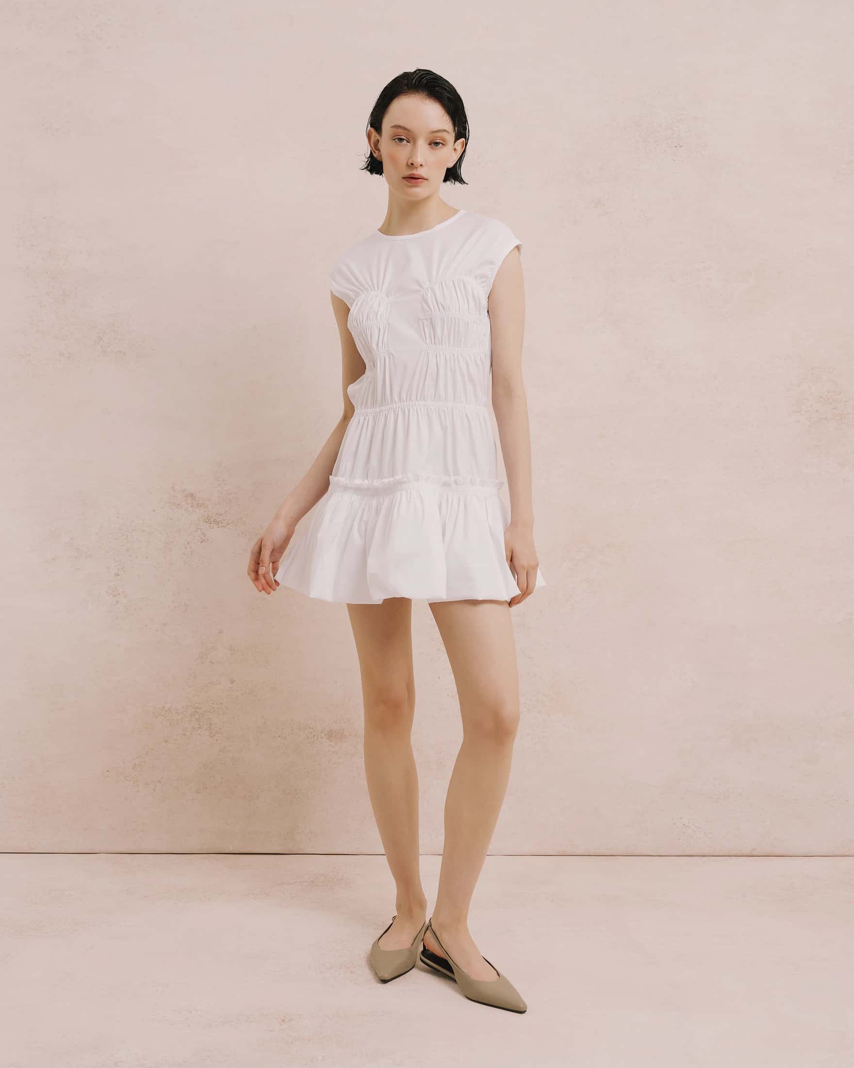 Gathered Bubble Mini Dress - miniatura 1
