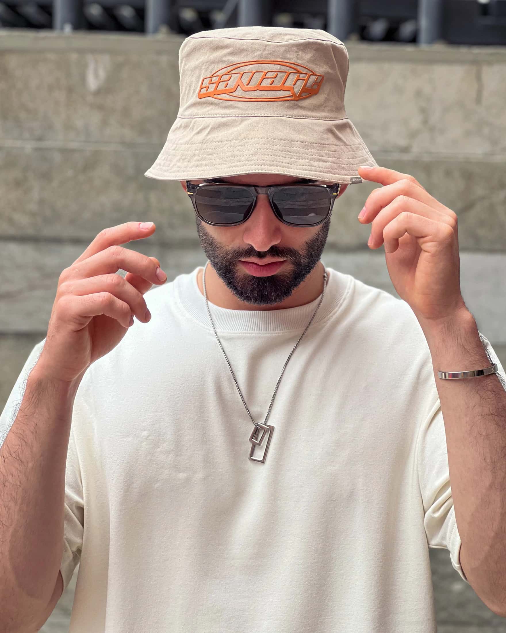 Bucket hat beige/svg naranja  14265