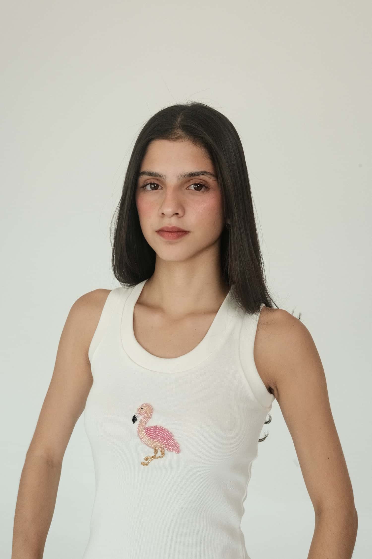 Flamenco tank Top (White)