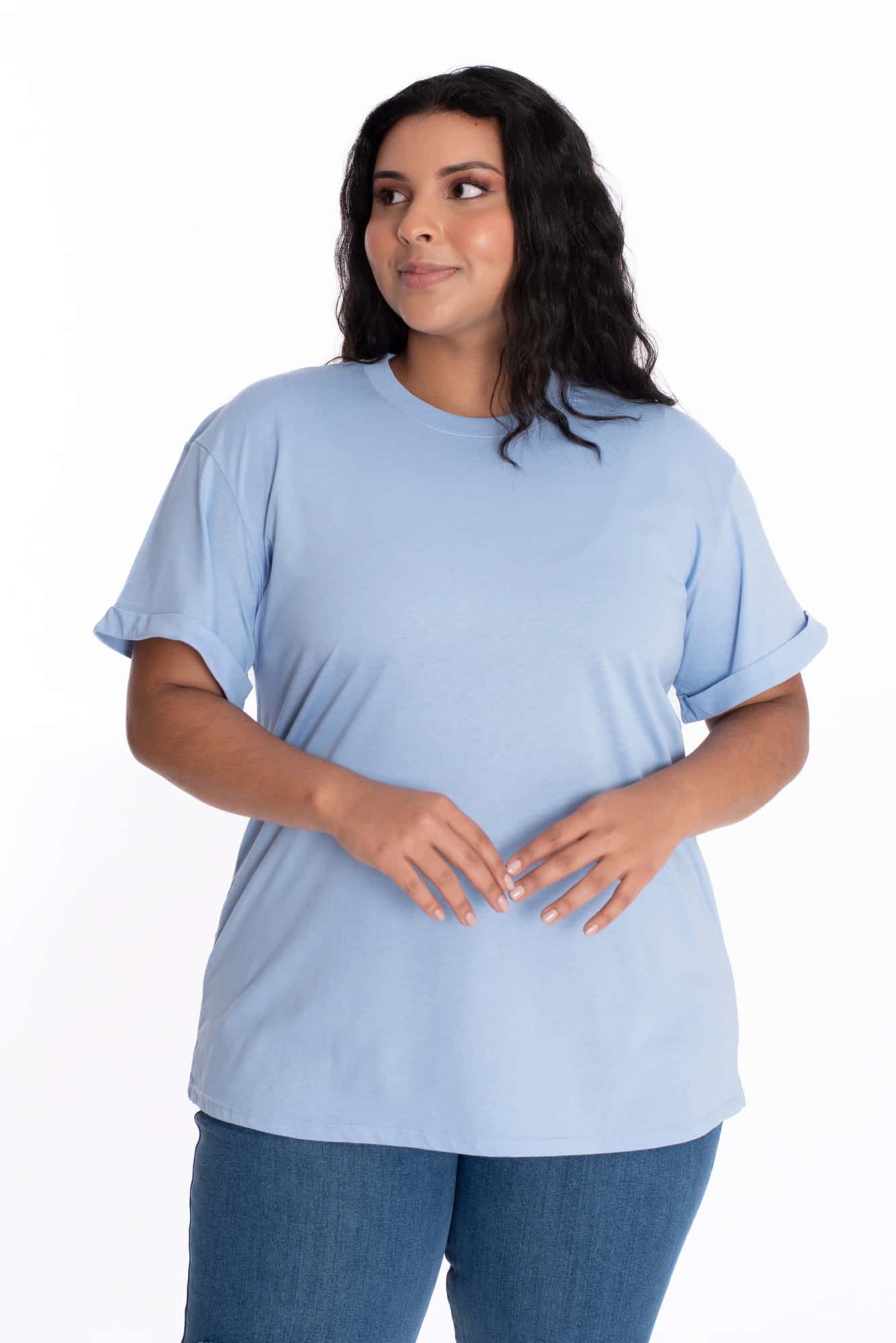 Camiseta Oversize Azul Claro