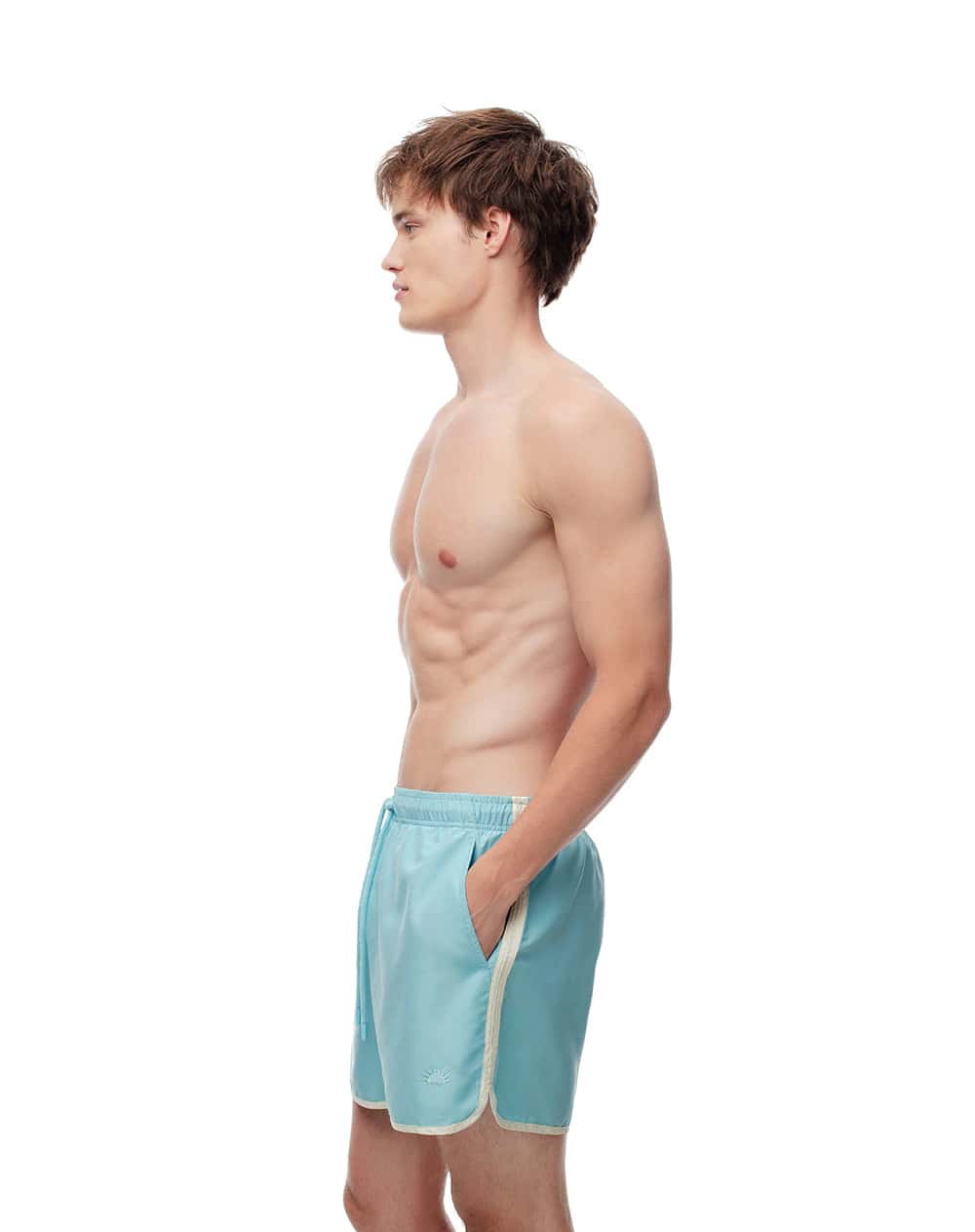 Pantaloneta de baño azul hombre