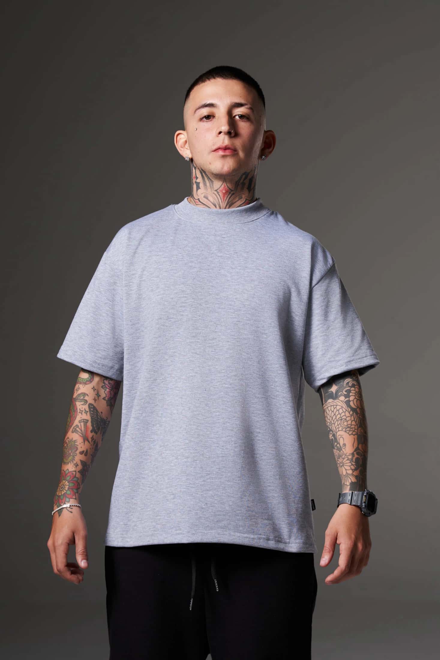 CAMISETA GRIS JASPE OVERSIZE SVG