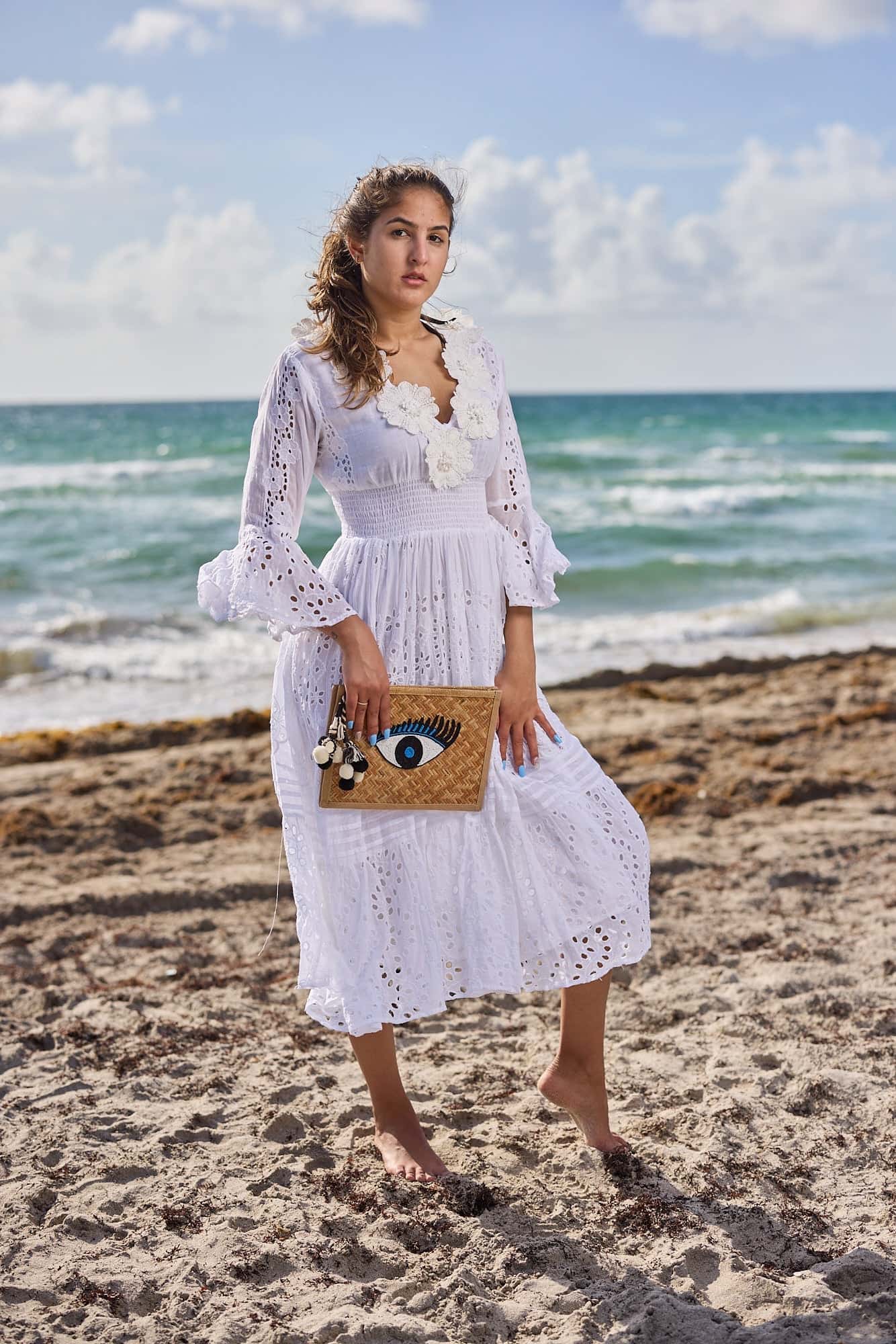 White Cotton Dress - miniatura 2