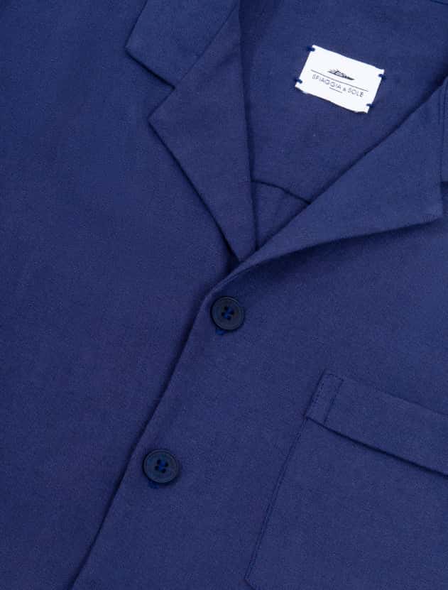 Portofino Dark Navy Lino / Algodón  - Camisa - miniatura 5