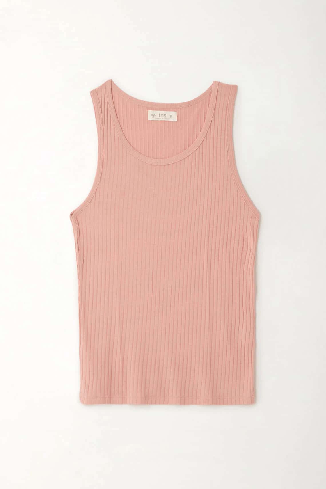 Camiseta manga sisa rosada para mujer