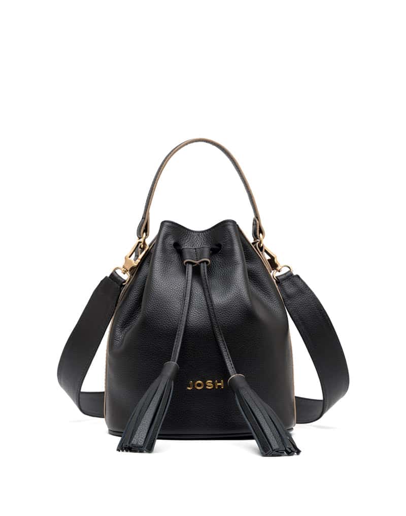 Bolso manos libres para dama en cuero con contraste REF P2914