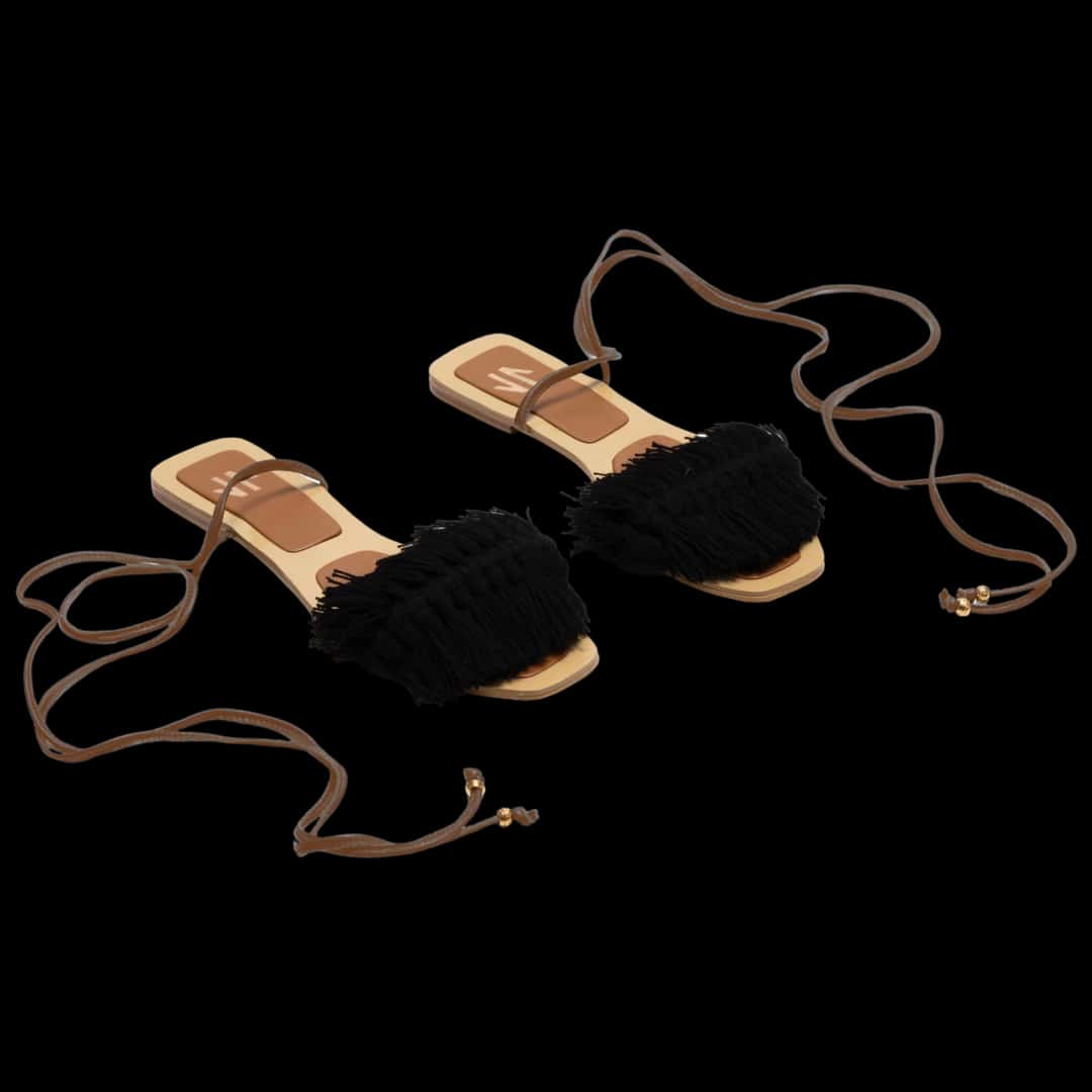 Silvia Cobos Bloom Lace Up Flat Black